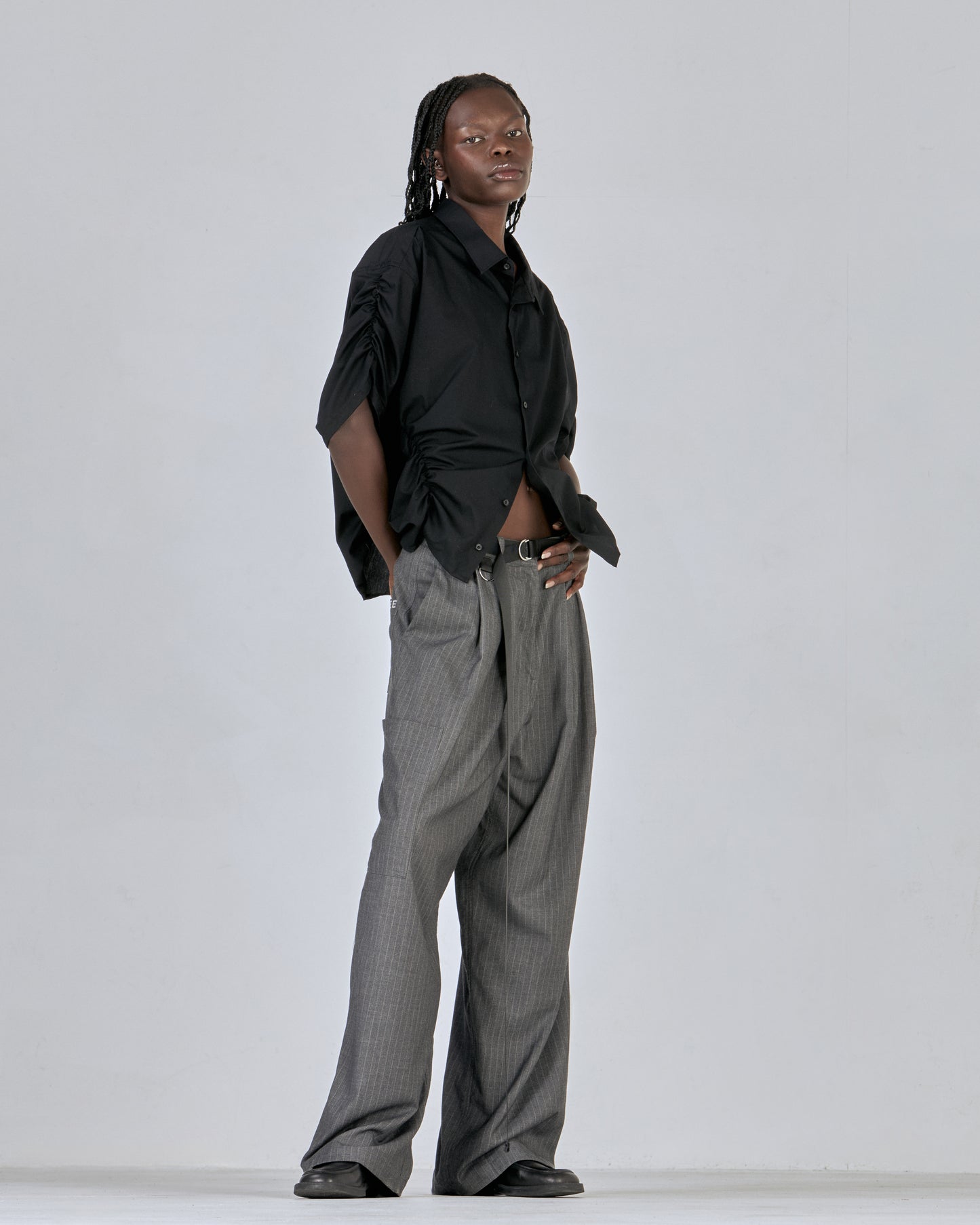 PINSTRIPE TROUSER-GREY