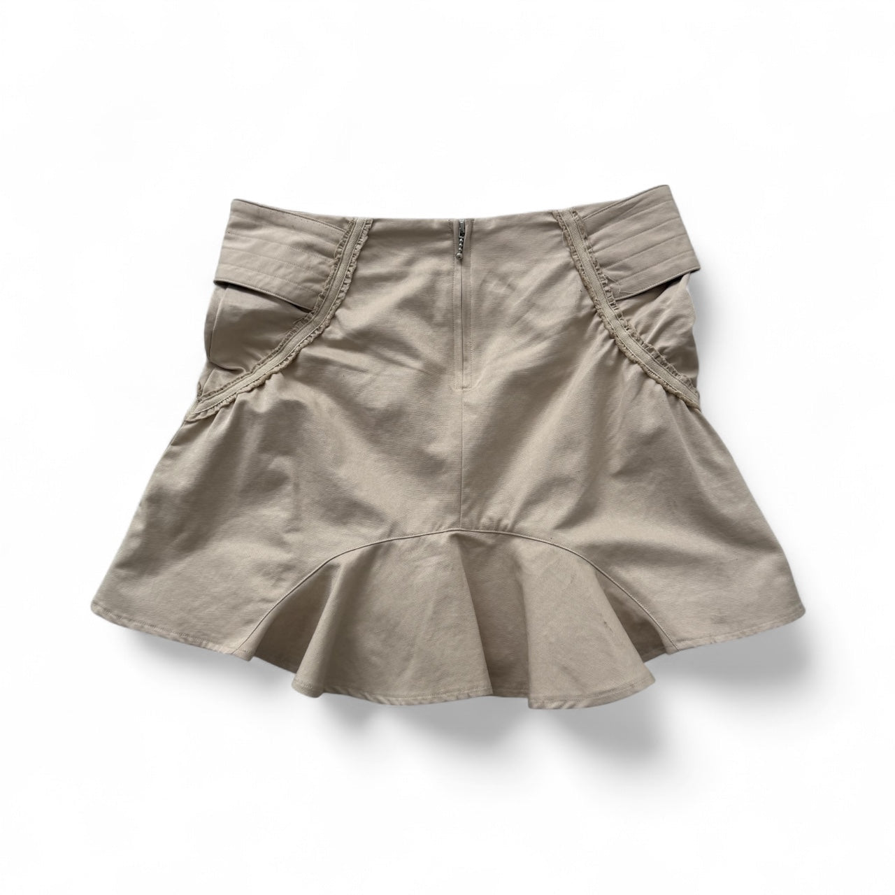 SCRUNCHED MINI SKIRT- SAND