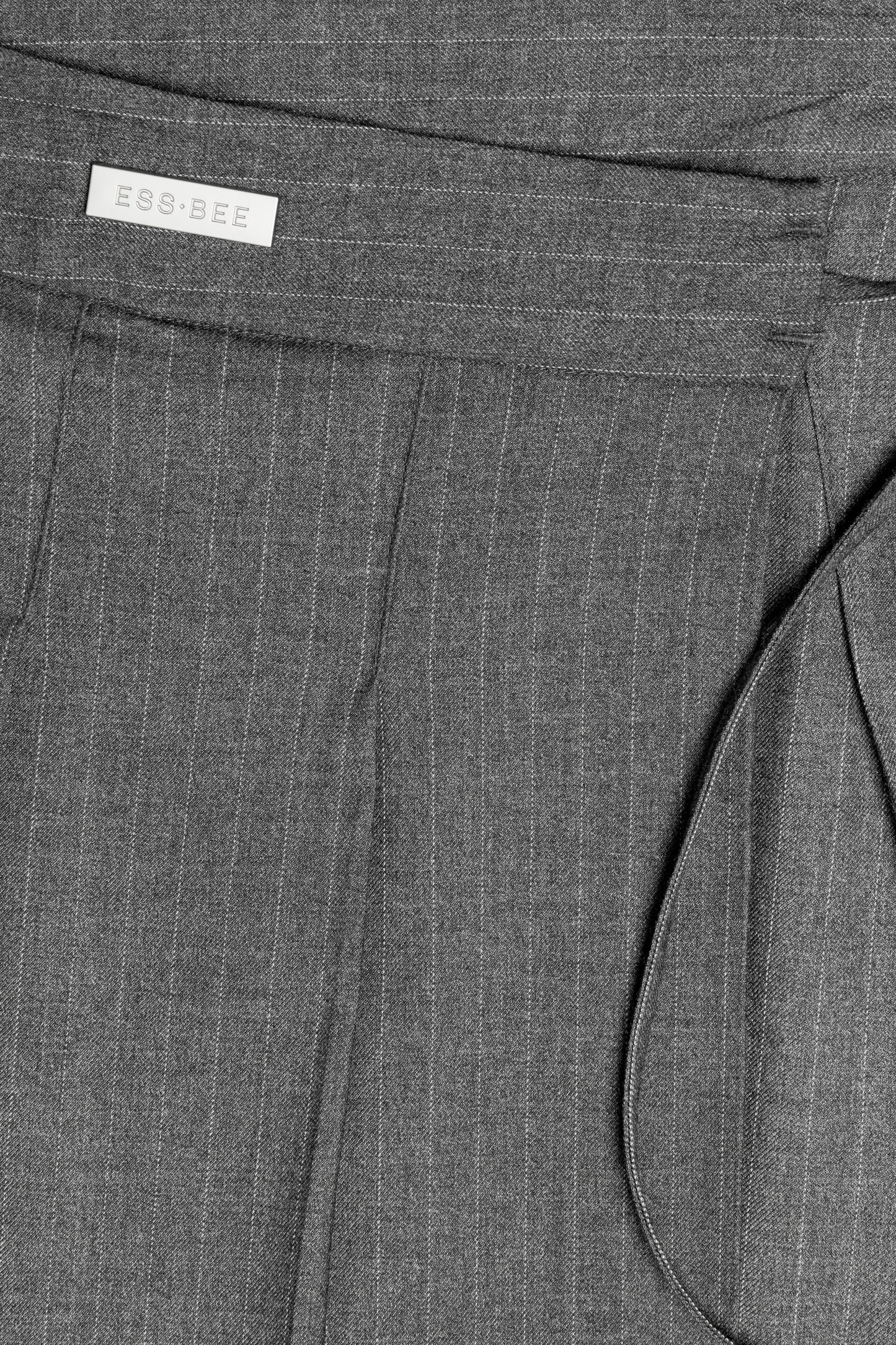 PLEATED SKIRT- Grey Pinstripe