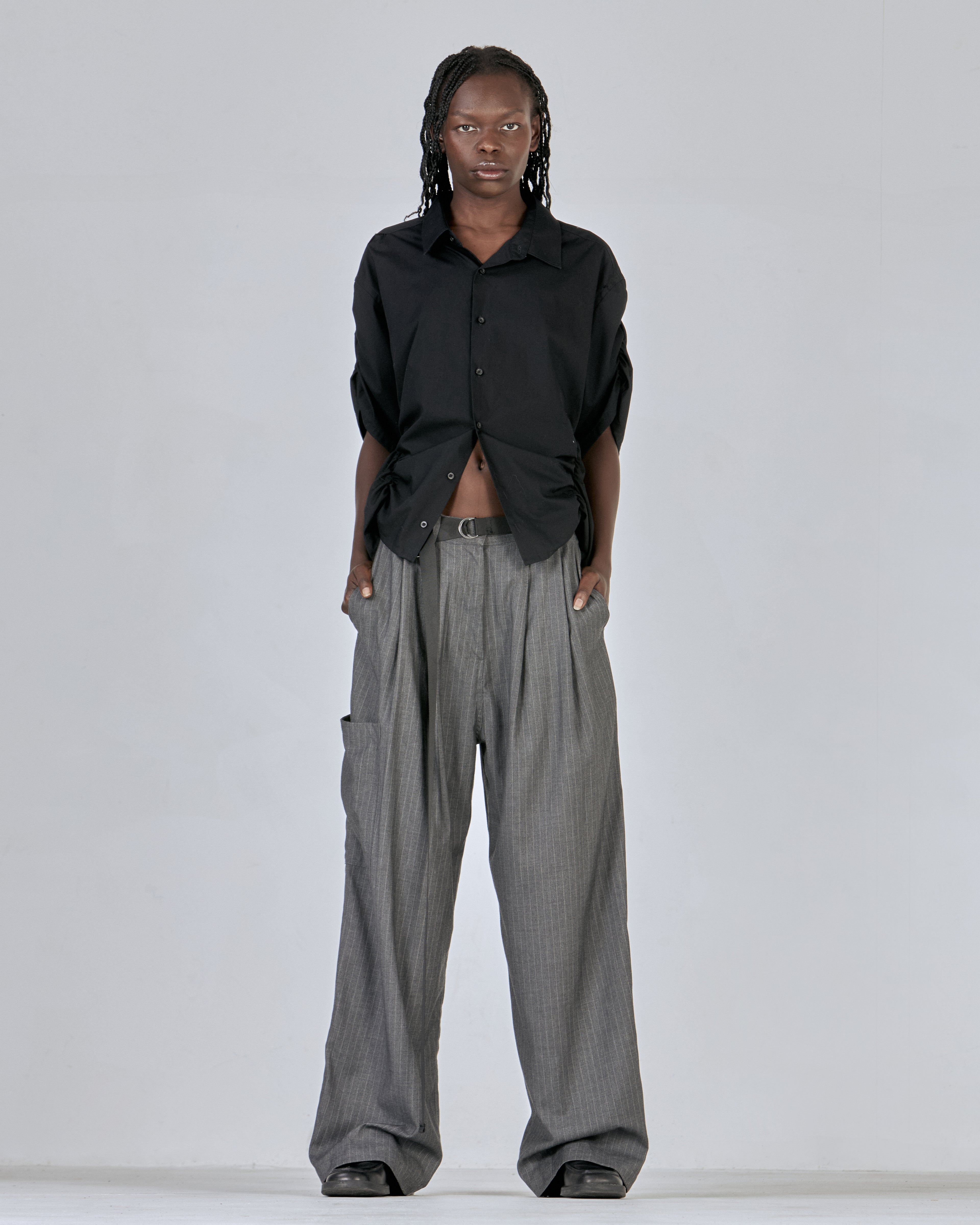 PINSTRIPE TROUSER-GREY