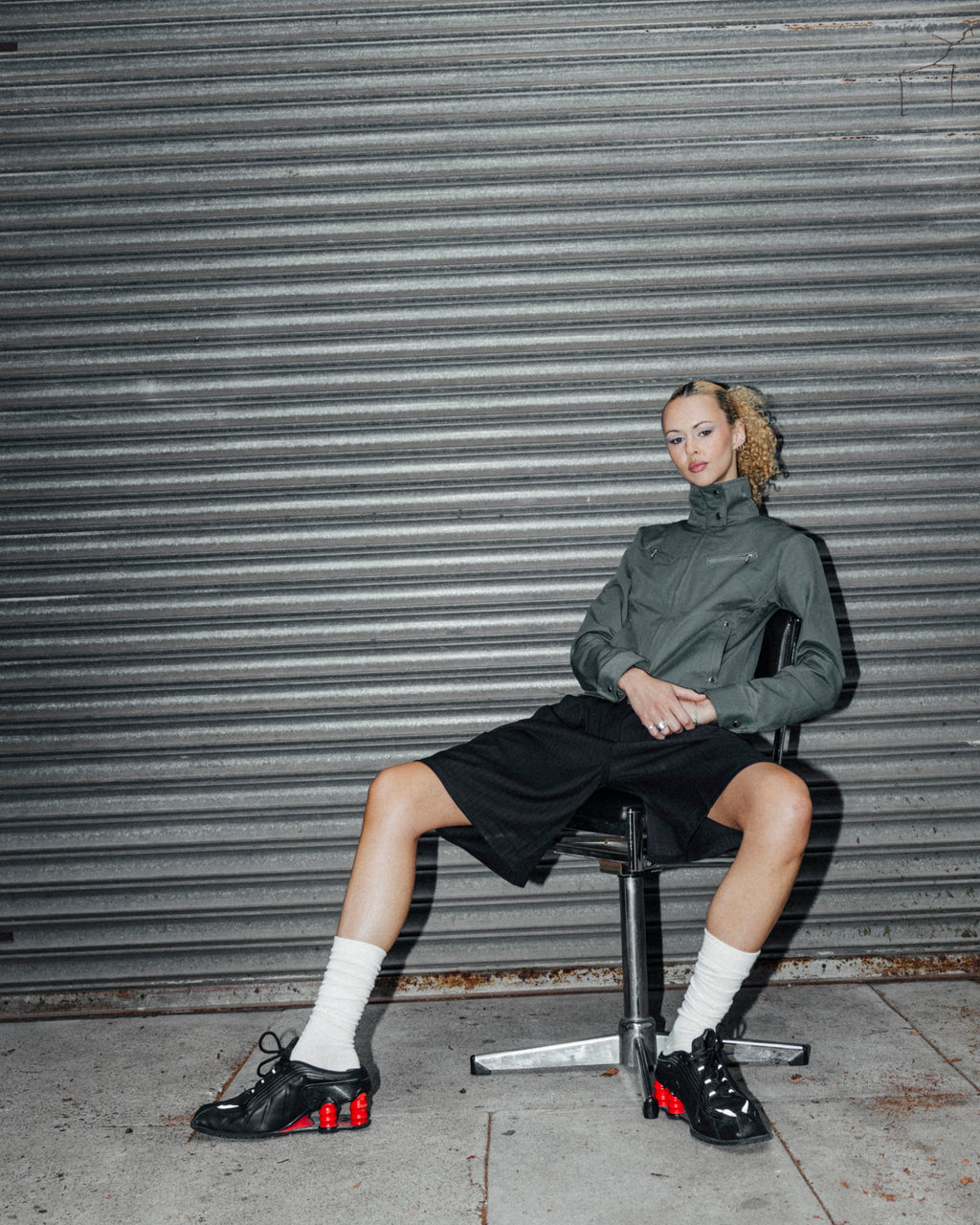 TRACK-SUIT JACKET-DUSTY OLIVE