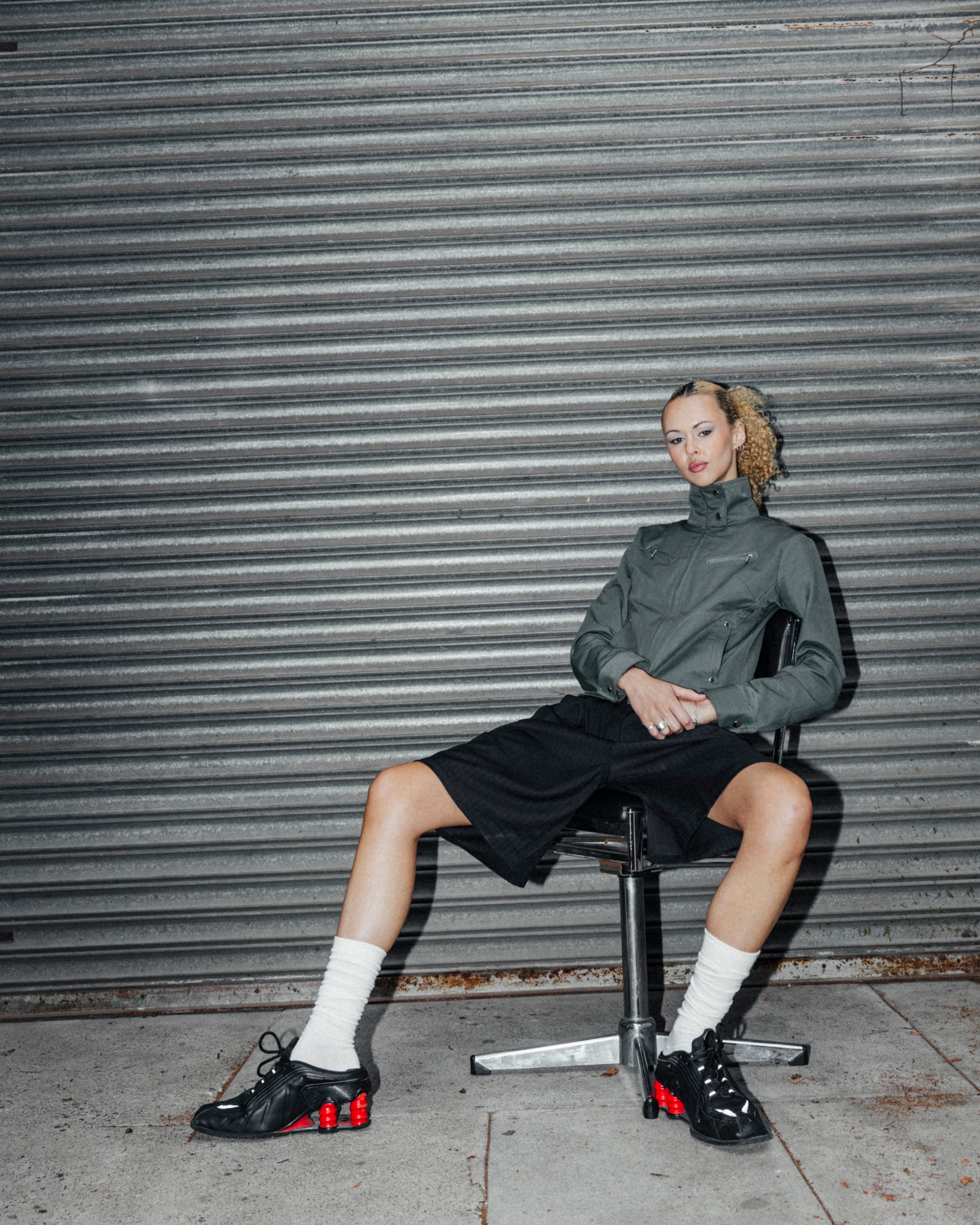 TRACK-SUIT JACKET-DUSTY OLIVE