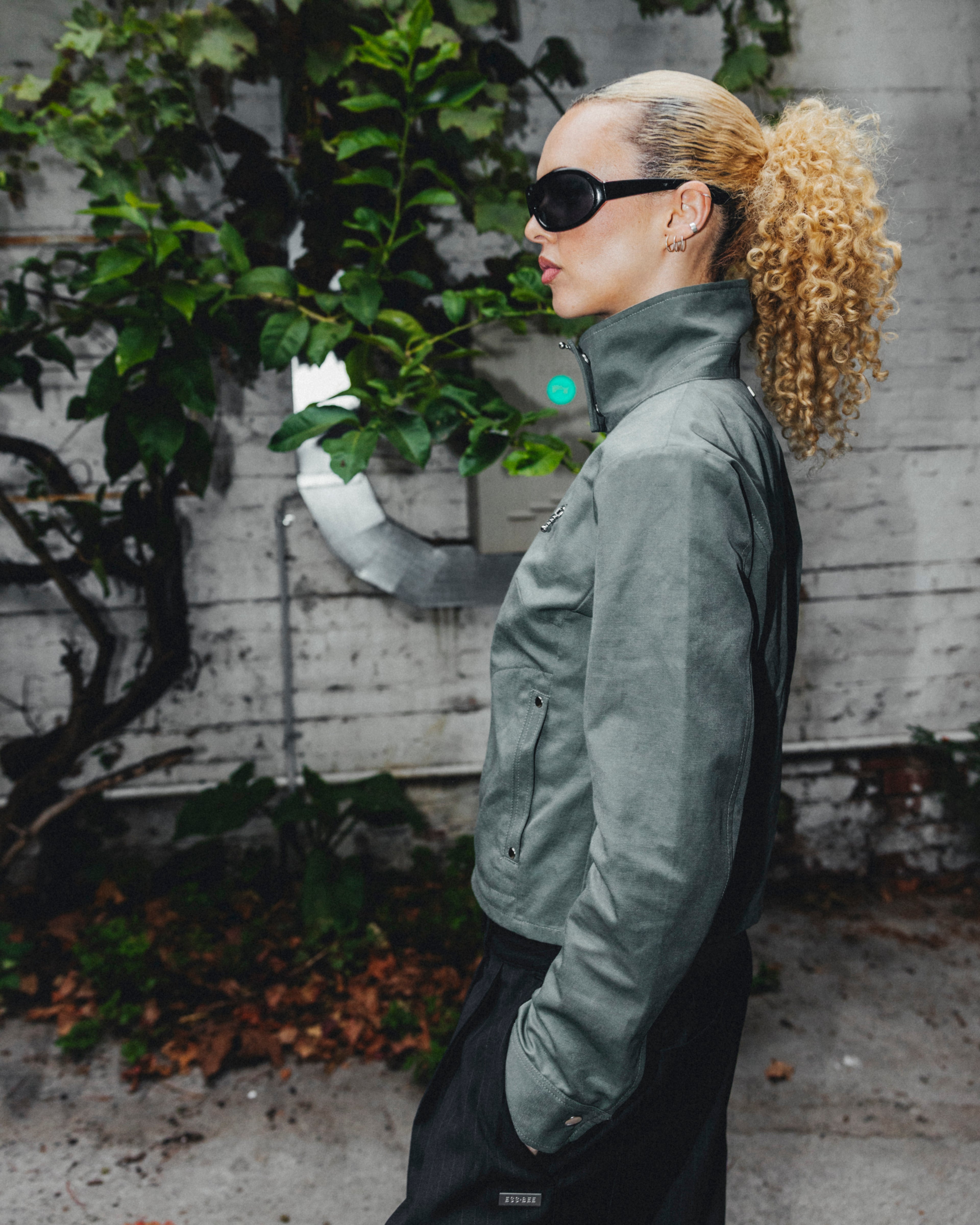 TRACK-SUIT JACKET-DUSTY OLIVE