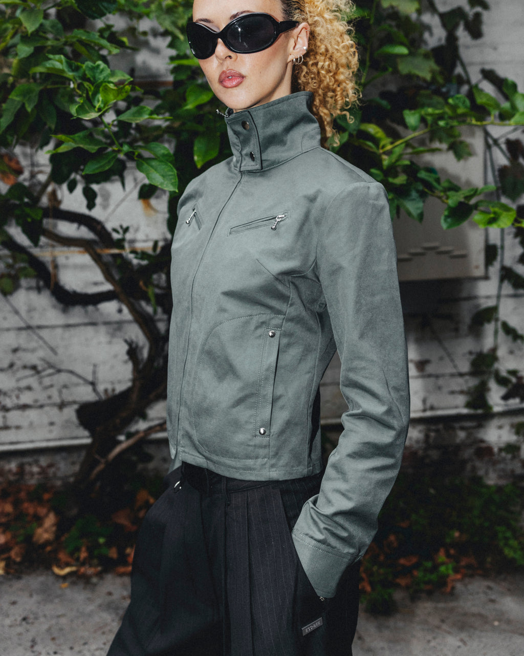 TRACK-SUIT JACKET-DUSTY OLIVE