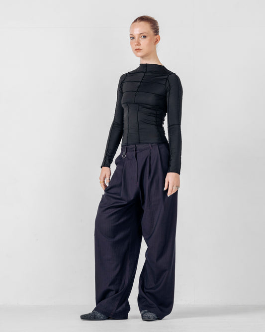 PINSTRIPE TROUSER-Red Pinstripe
