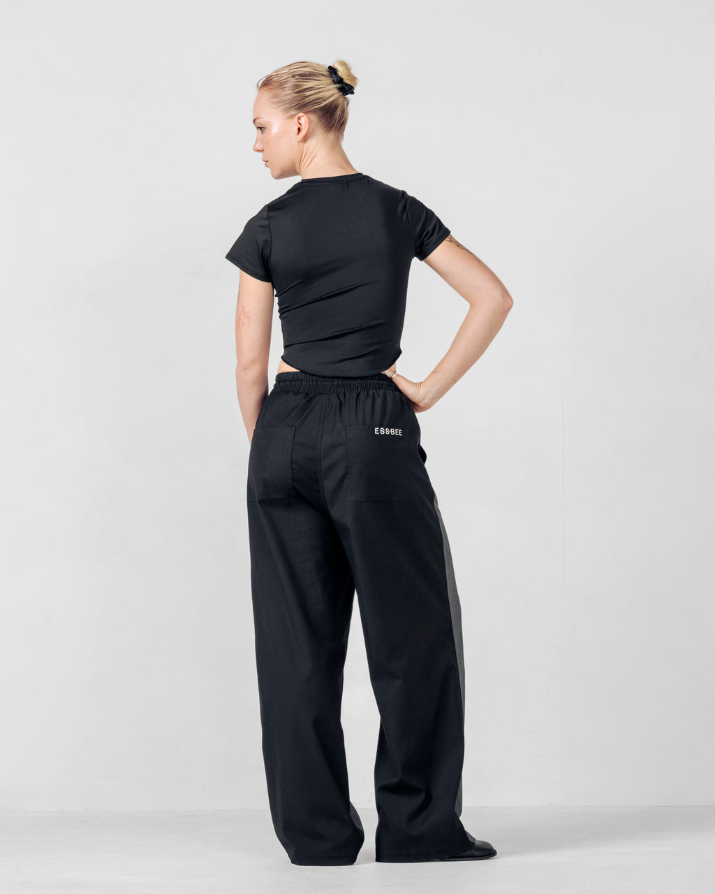 TRACK-SUIT PANT Grey Pinstripe/Black