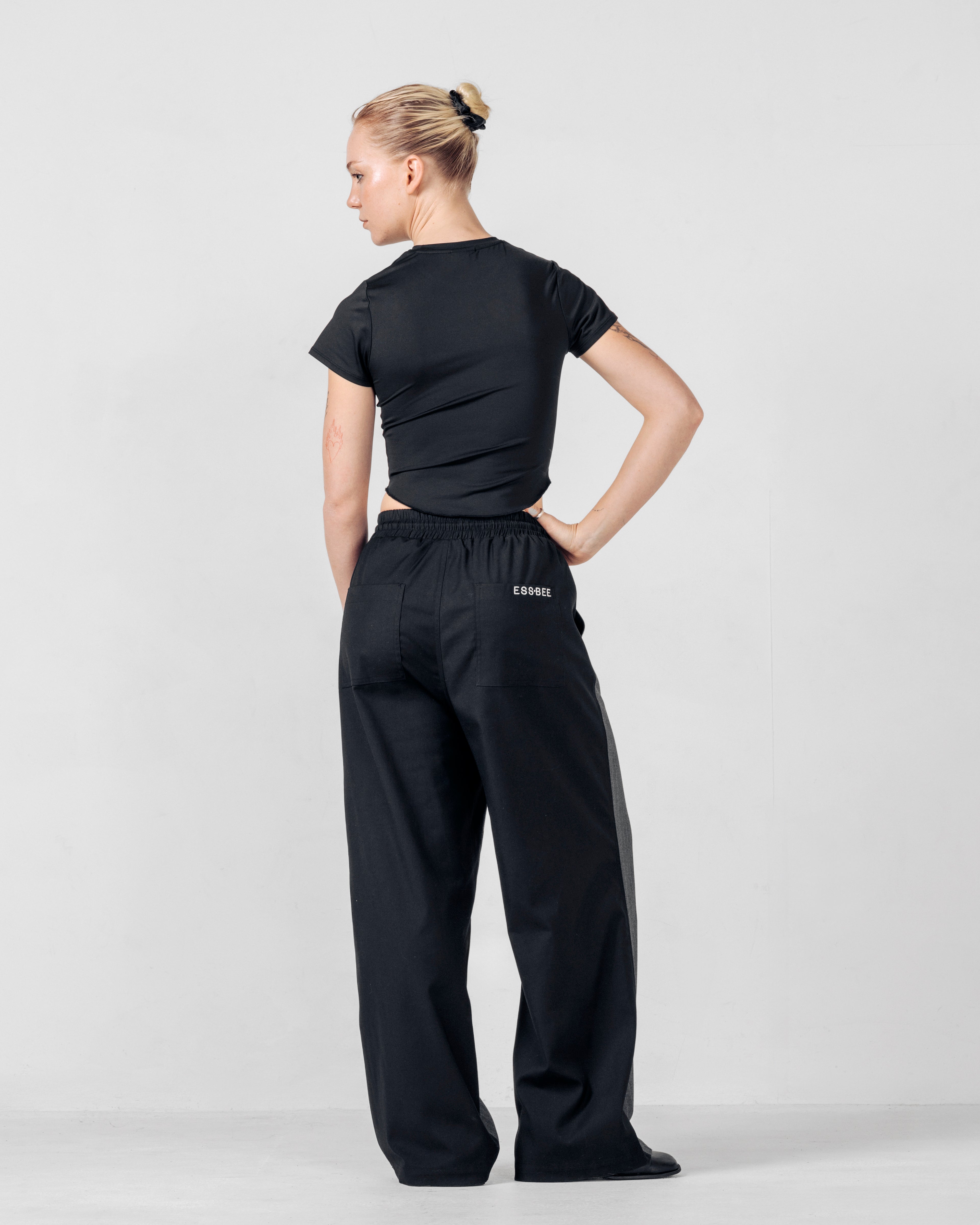 TRACK-SUIT PANT Grey Pinstripe/Black