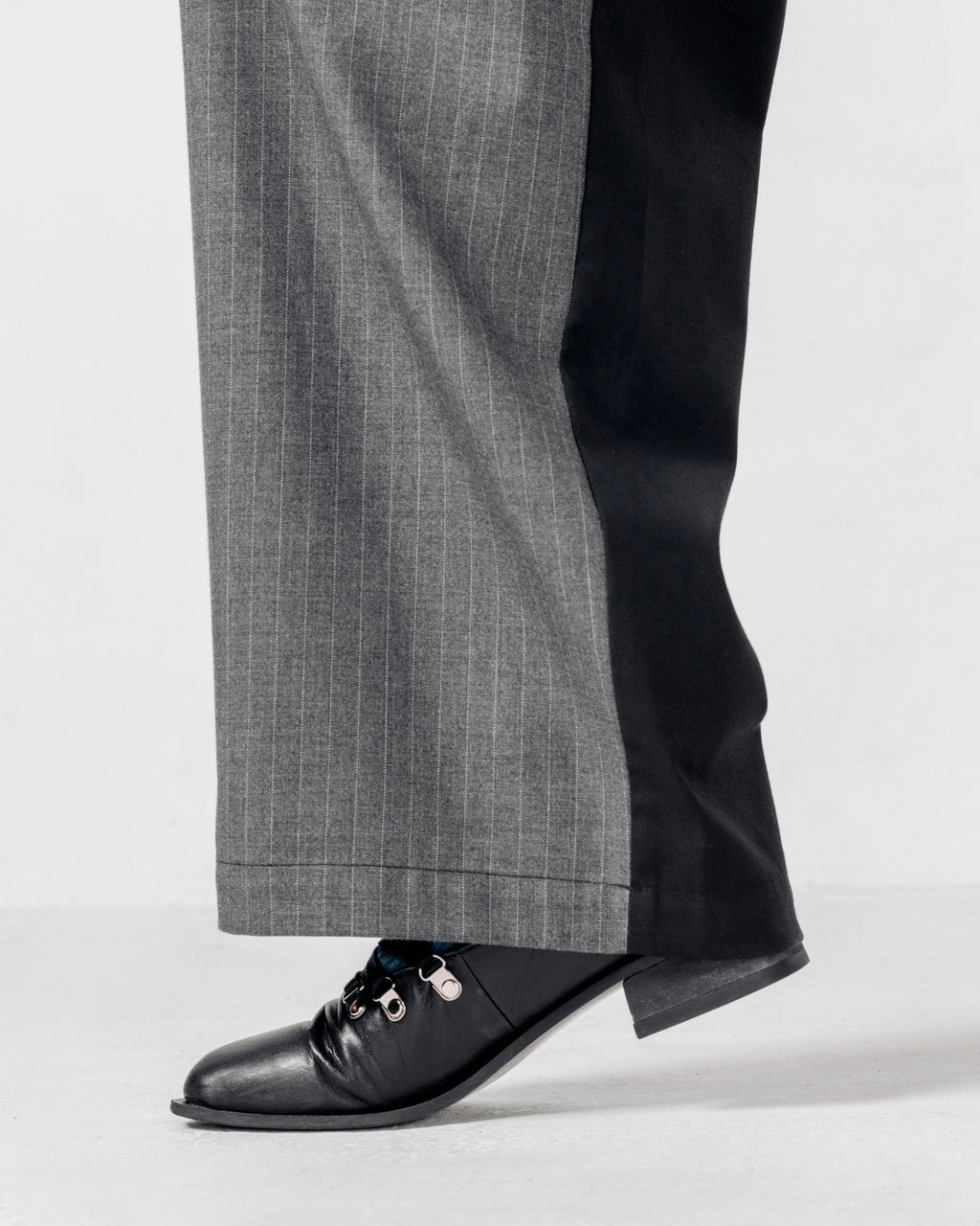 TRACK-SUIT PANT Grey Pinstripe/Black