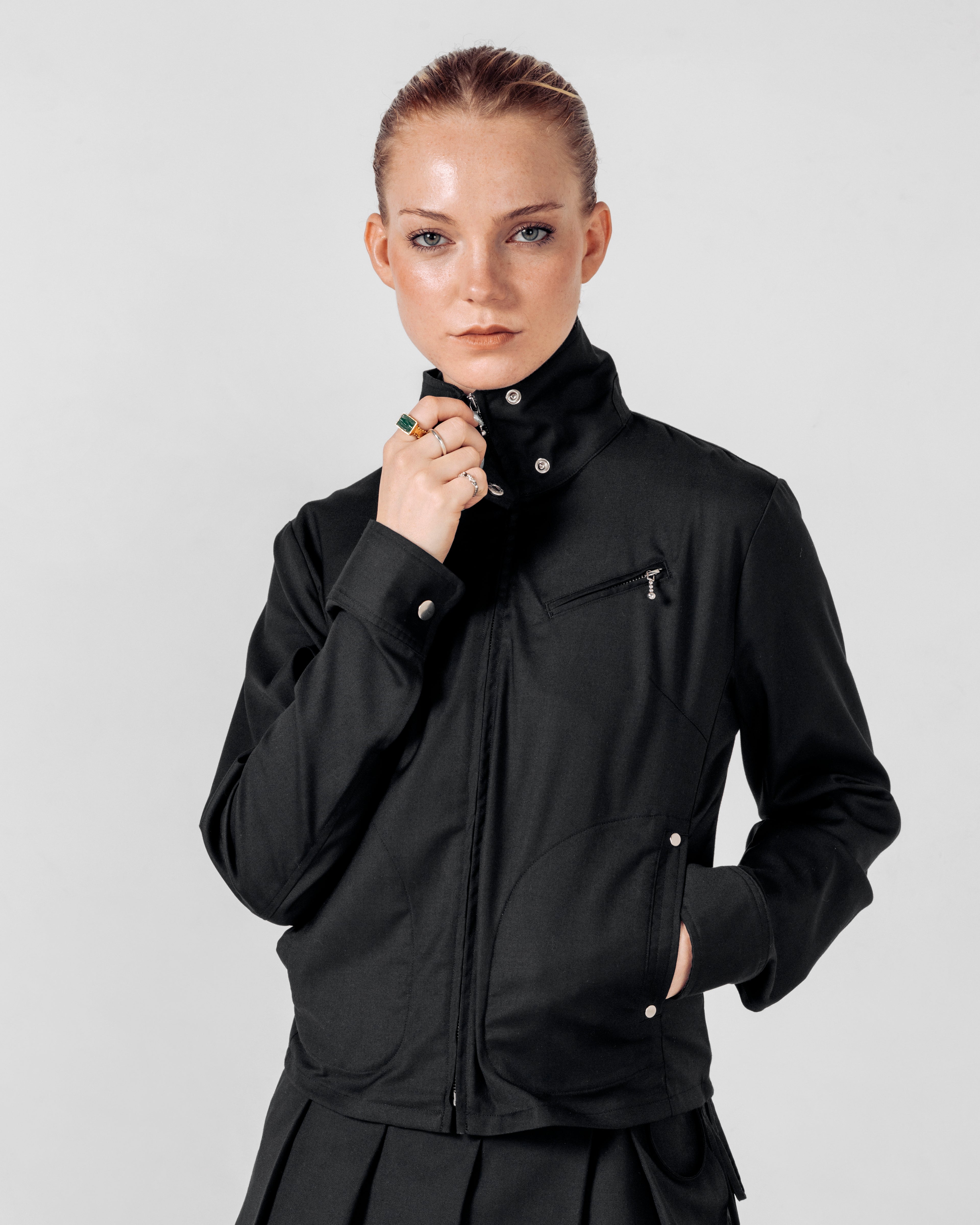 TRACK-SUIT JACKET- Black