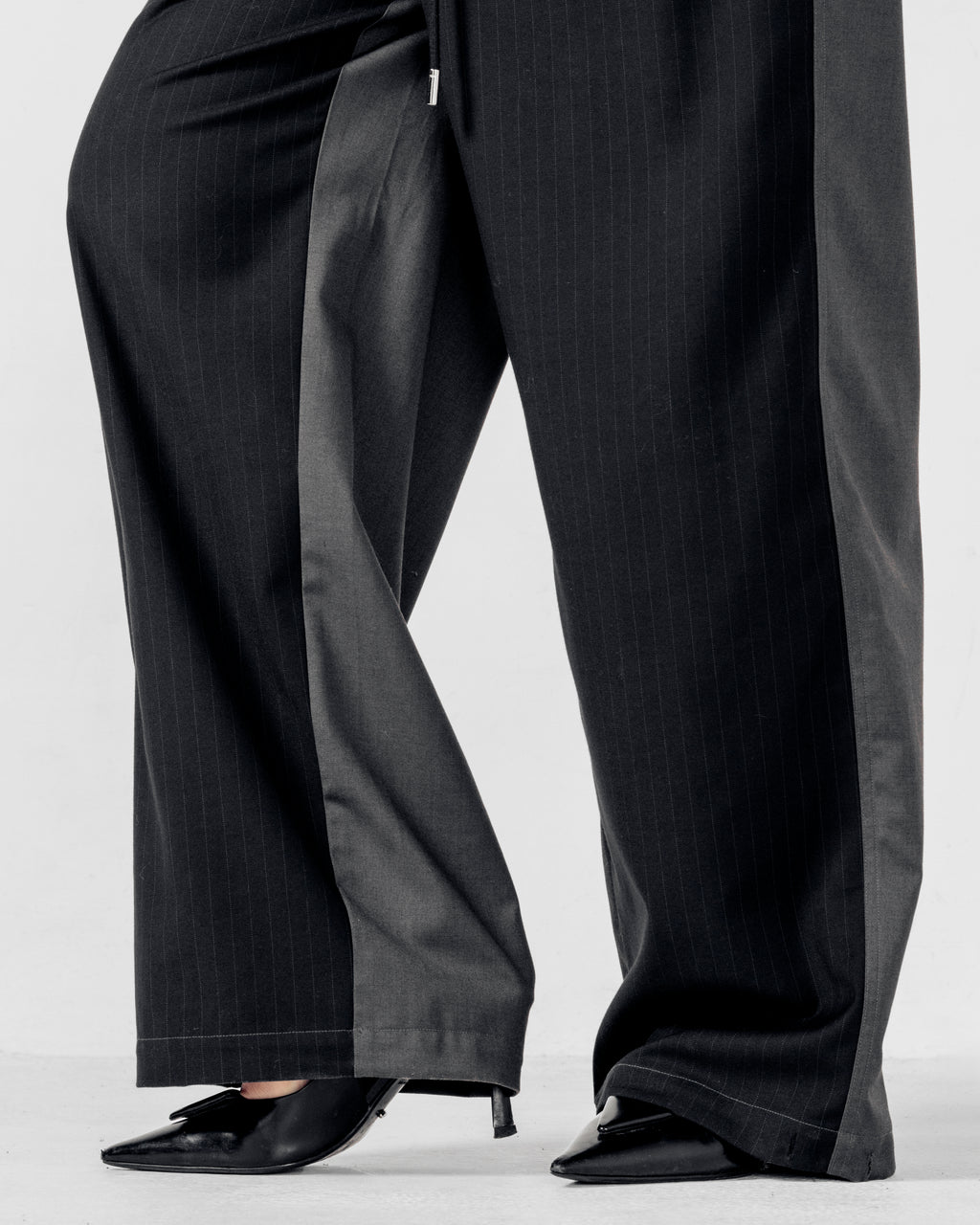 TRACK-SUIT PANT Black Pinstripe/Grey