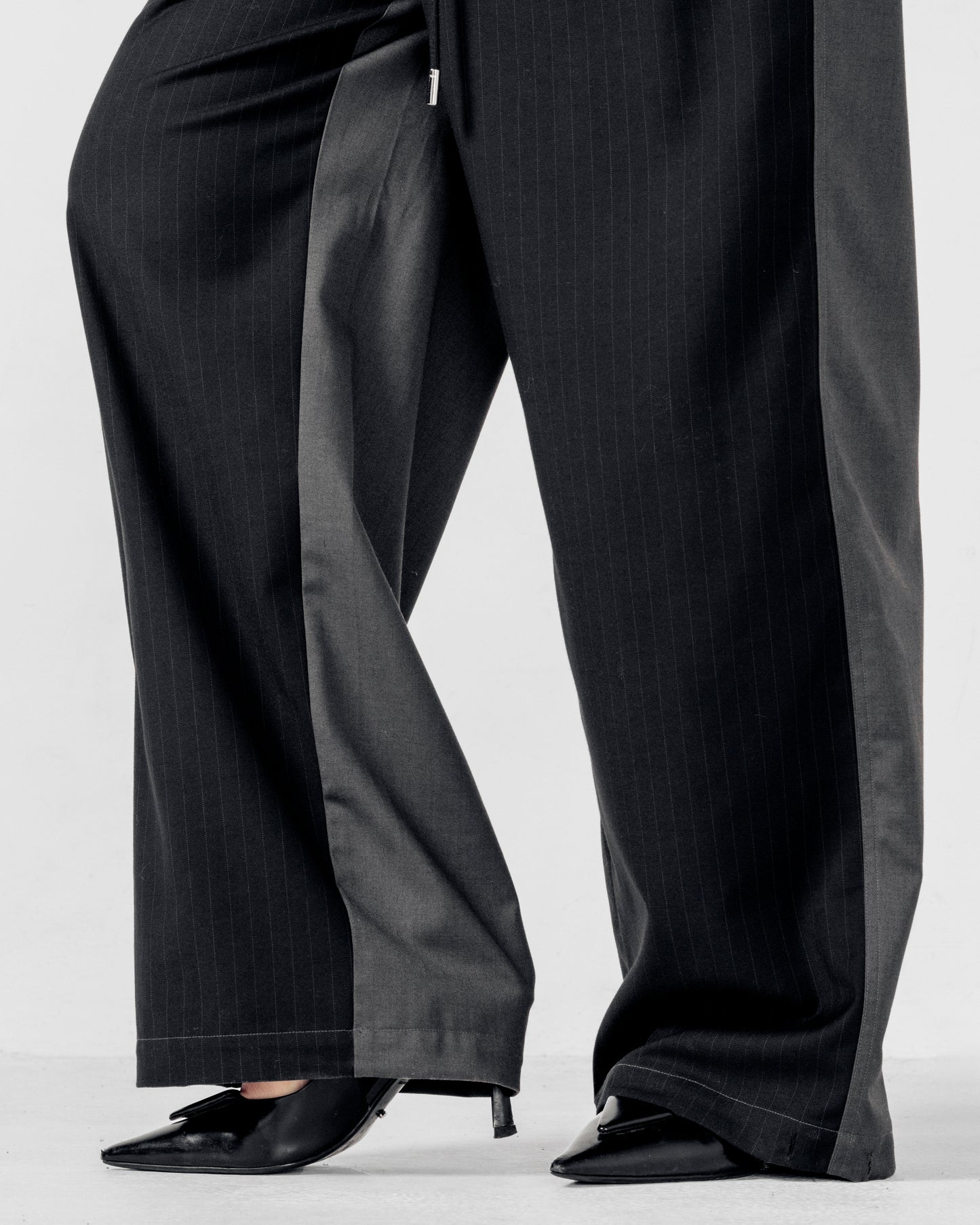 TRACK-SUIT PANT Black Pinstripe/Grey