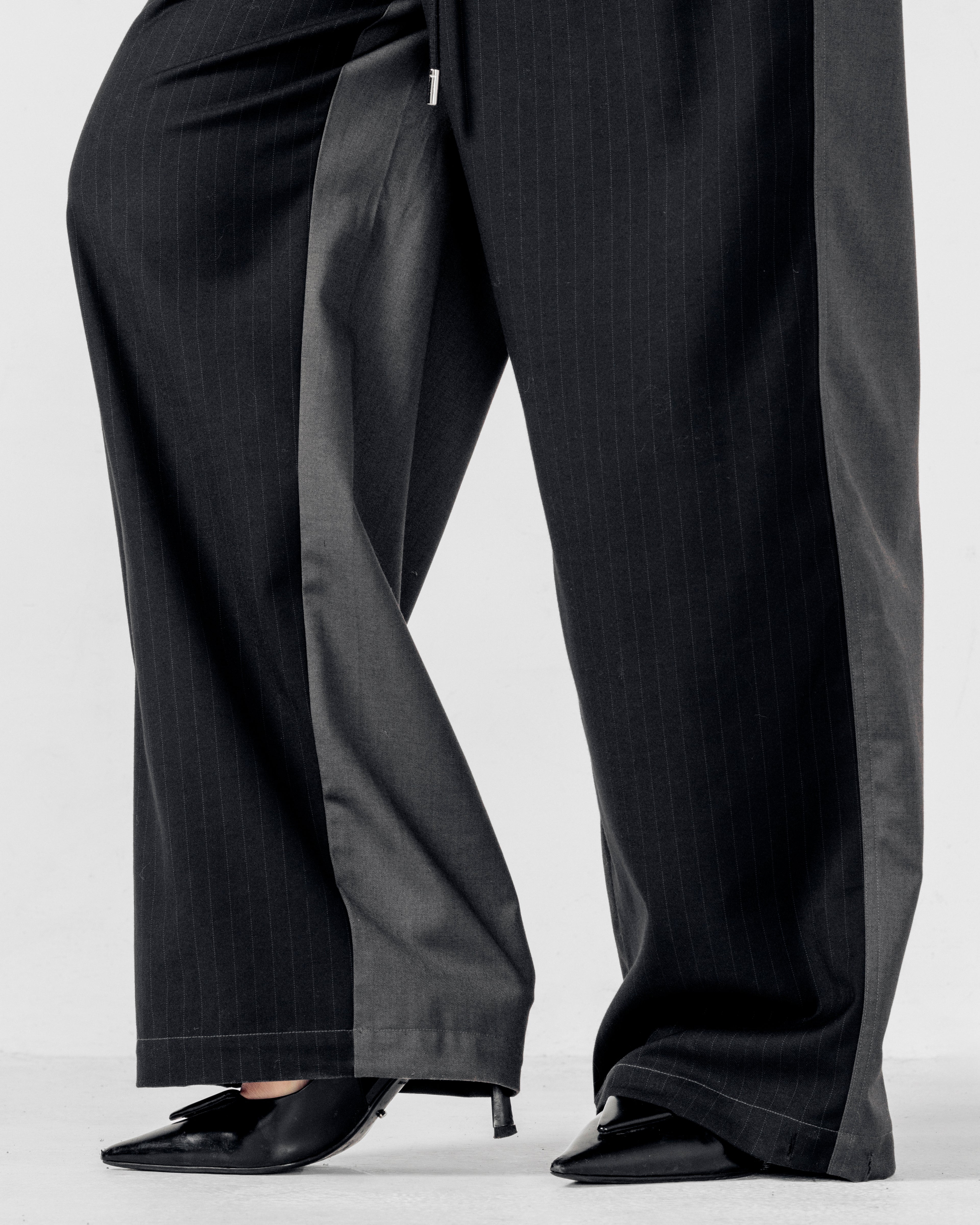 TRACK-SUIT PANT Black Pinstripe/Grey