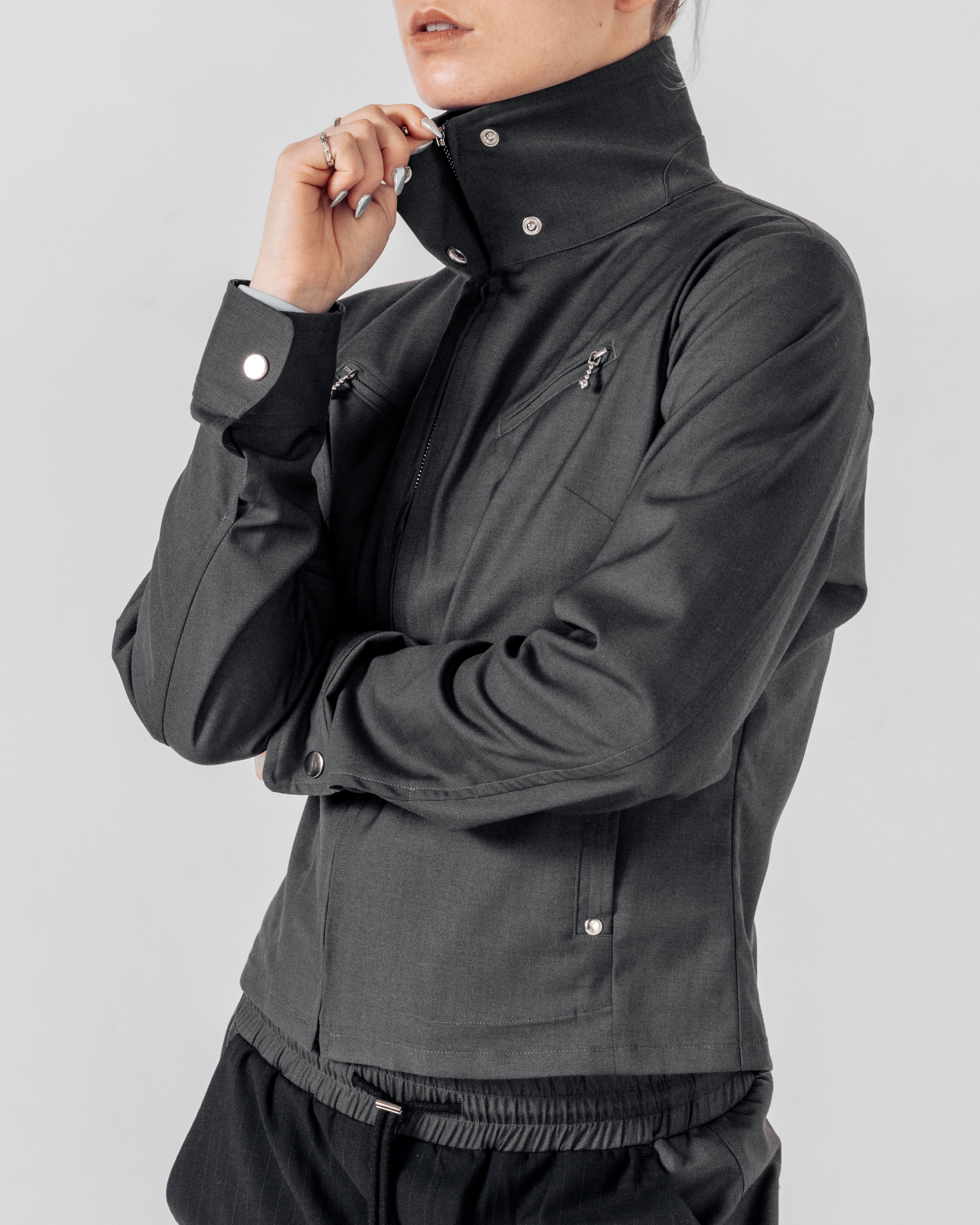 TRACK-SUIT JACKET- Grey