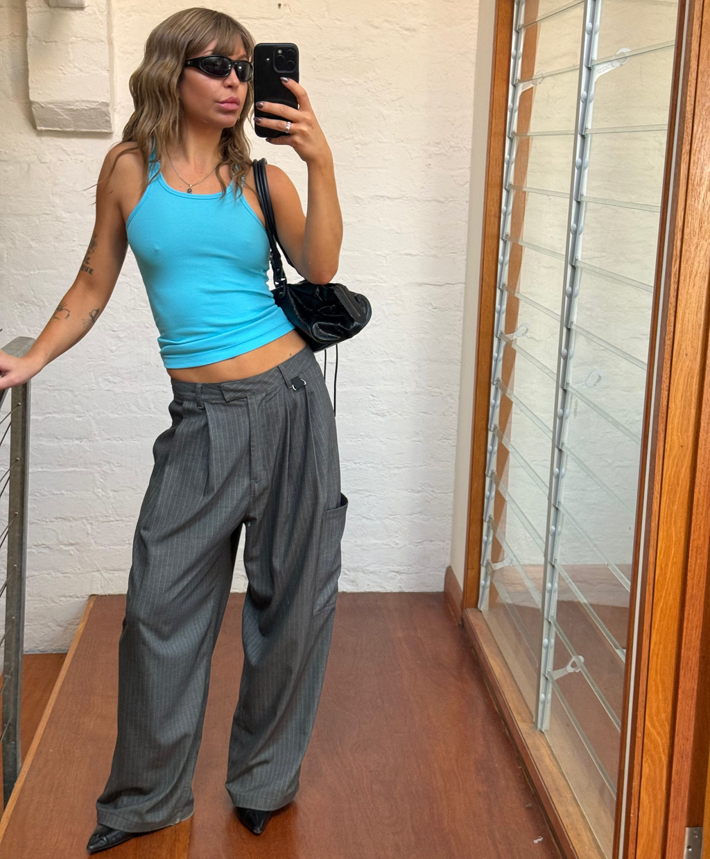 PINSTRIPE TROUSER-GREY