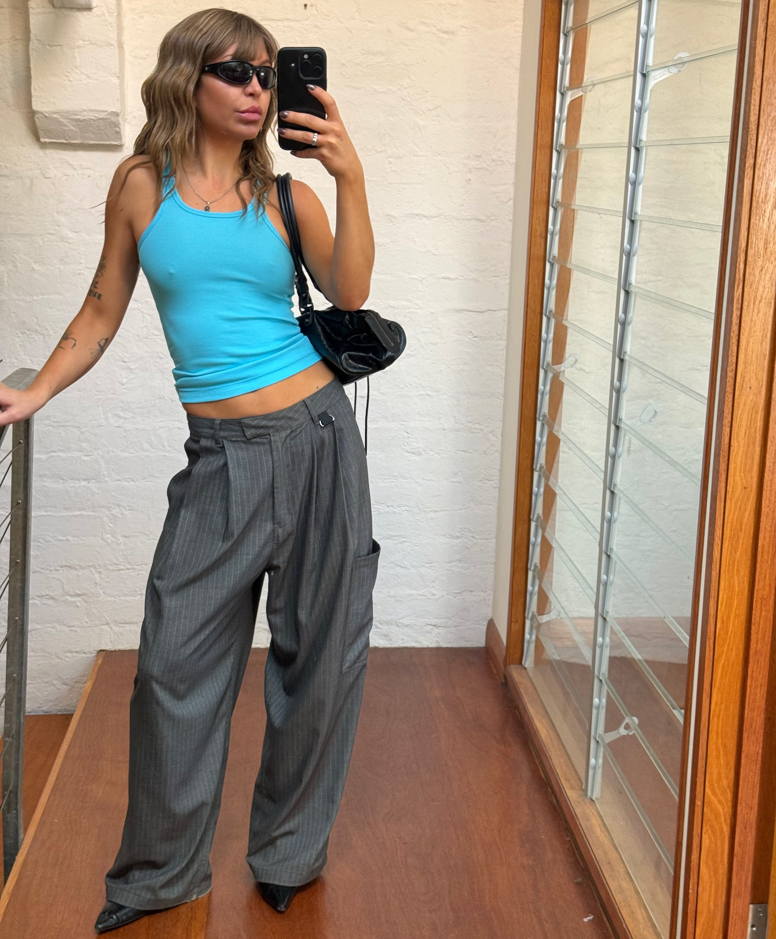 PINSTRIPE TROUSER-GREY