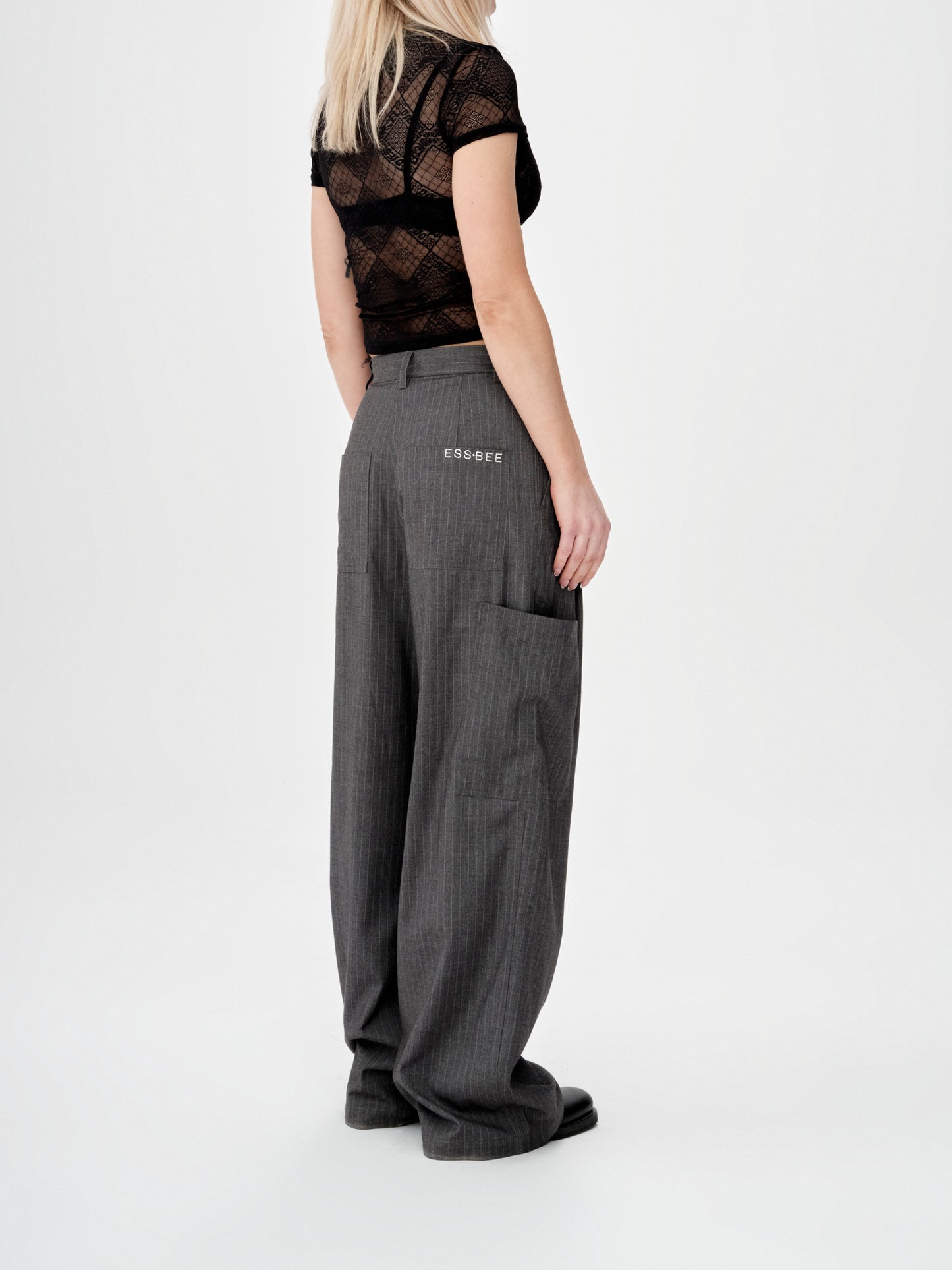 PINSTRIPE TROUSER-GREY