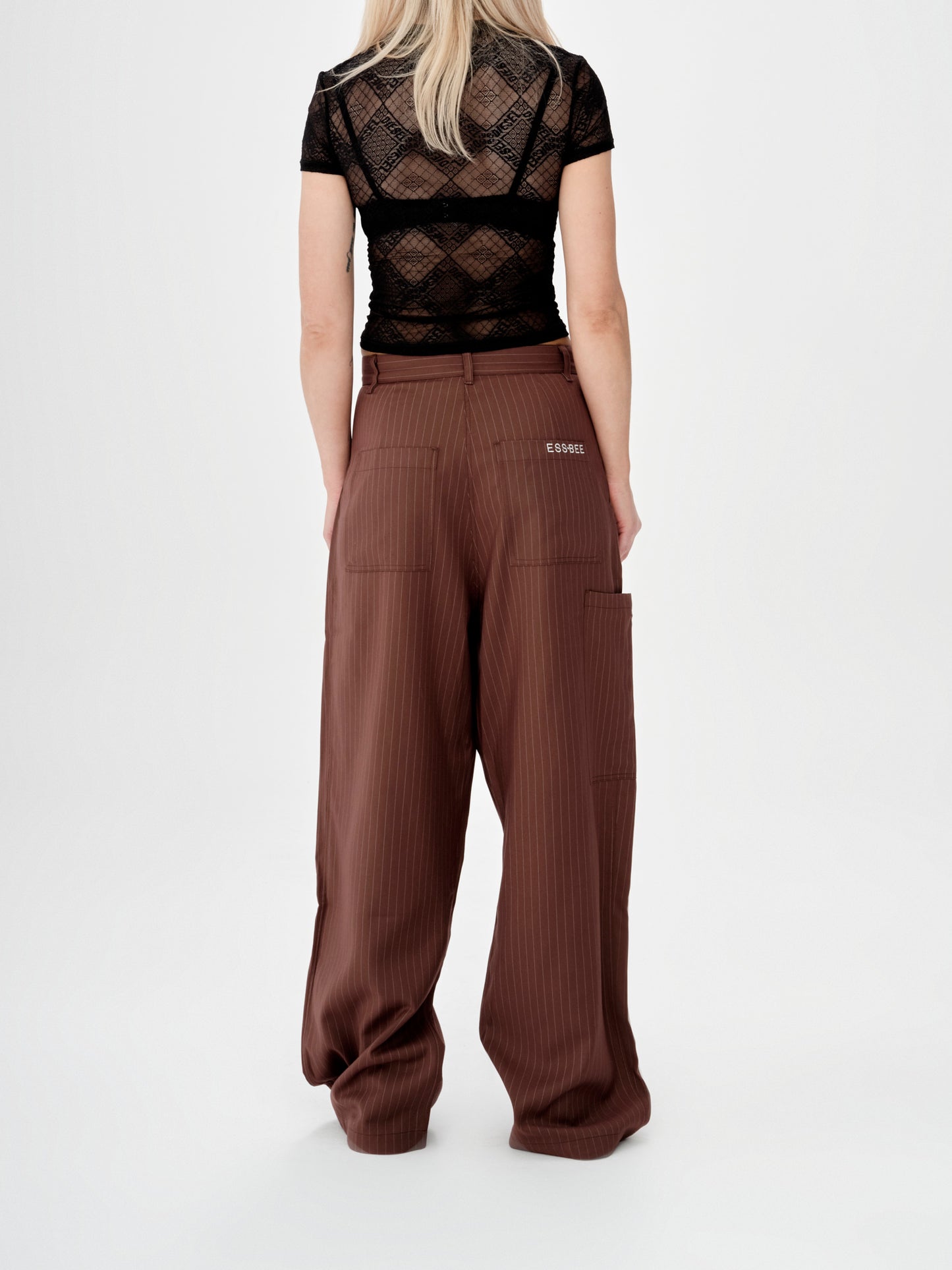 PINSTRIPE TROUSER-BROWN