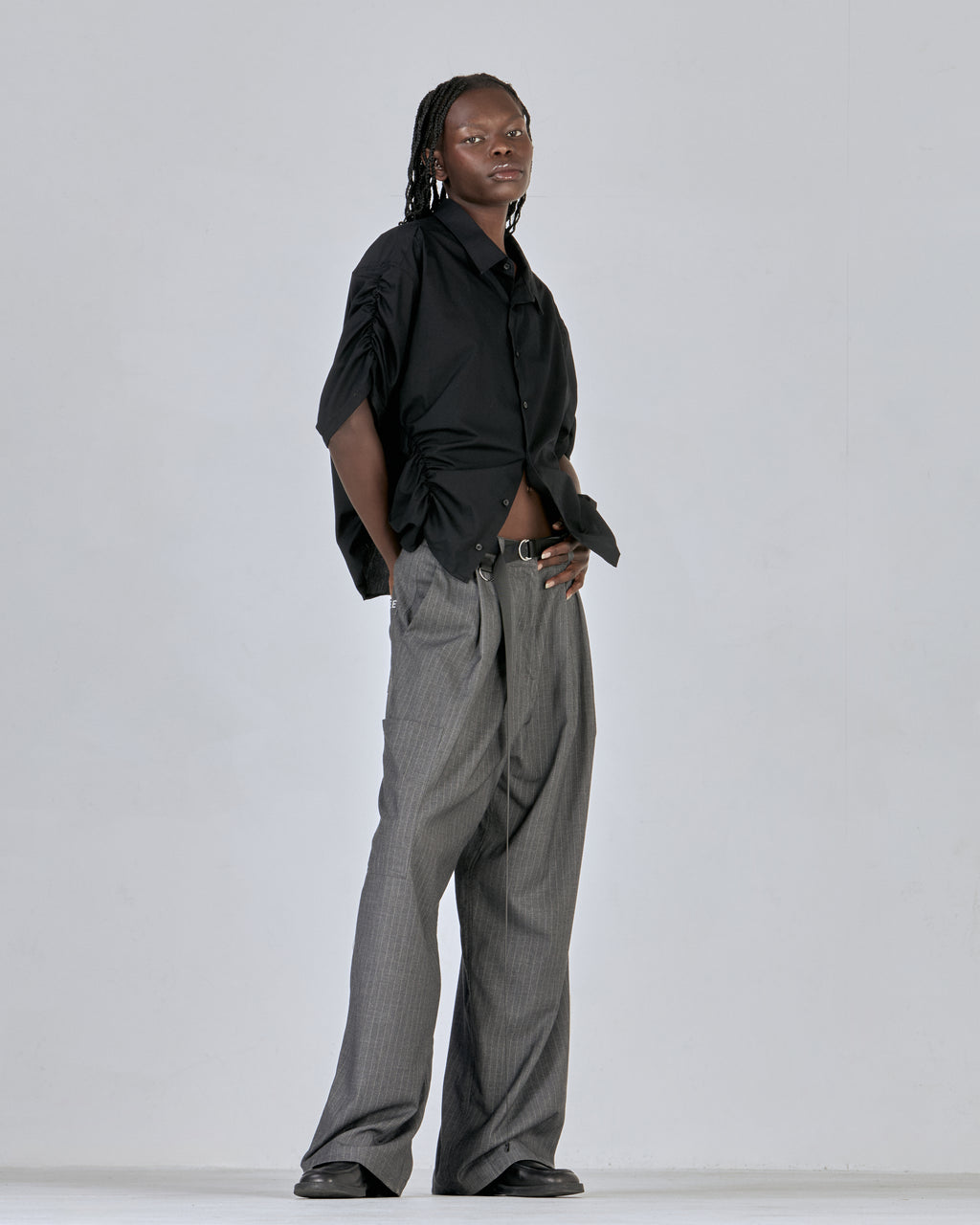 PINSTRIPE TROUSER-GREY