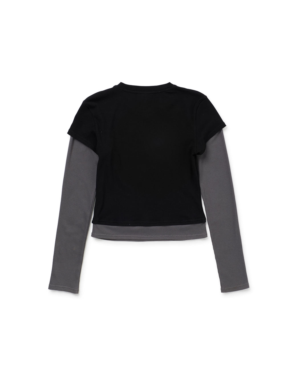 TEA BREAK DOUBLE SLEEVE TEE-Black/Charcoal