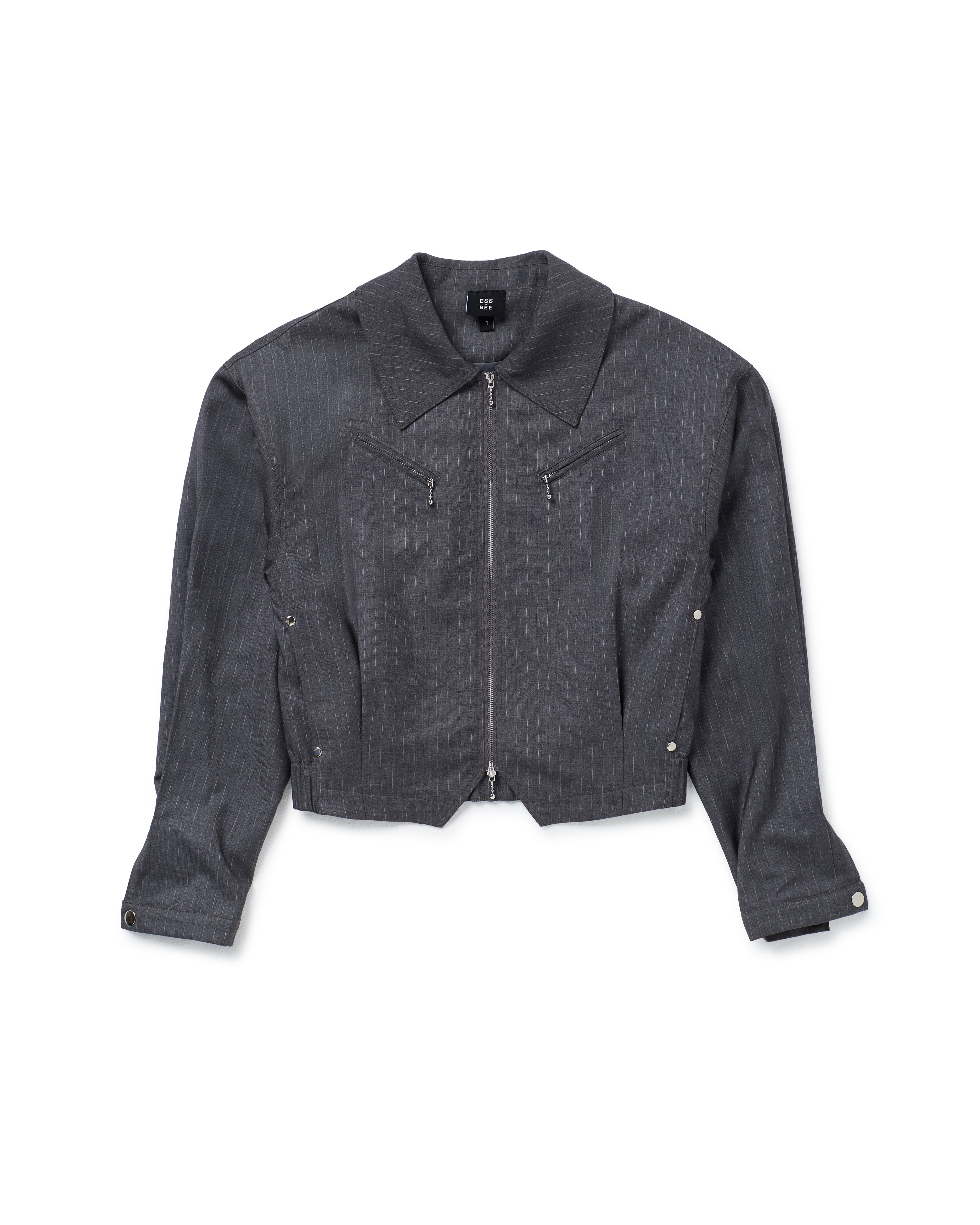 EVERYDAY JACKET- Grey Pinstripe