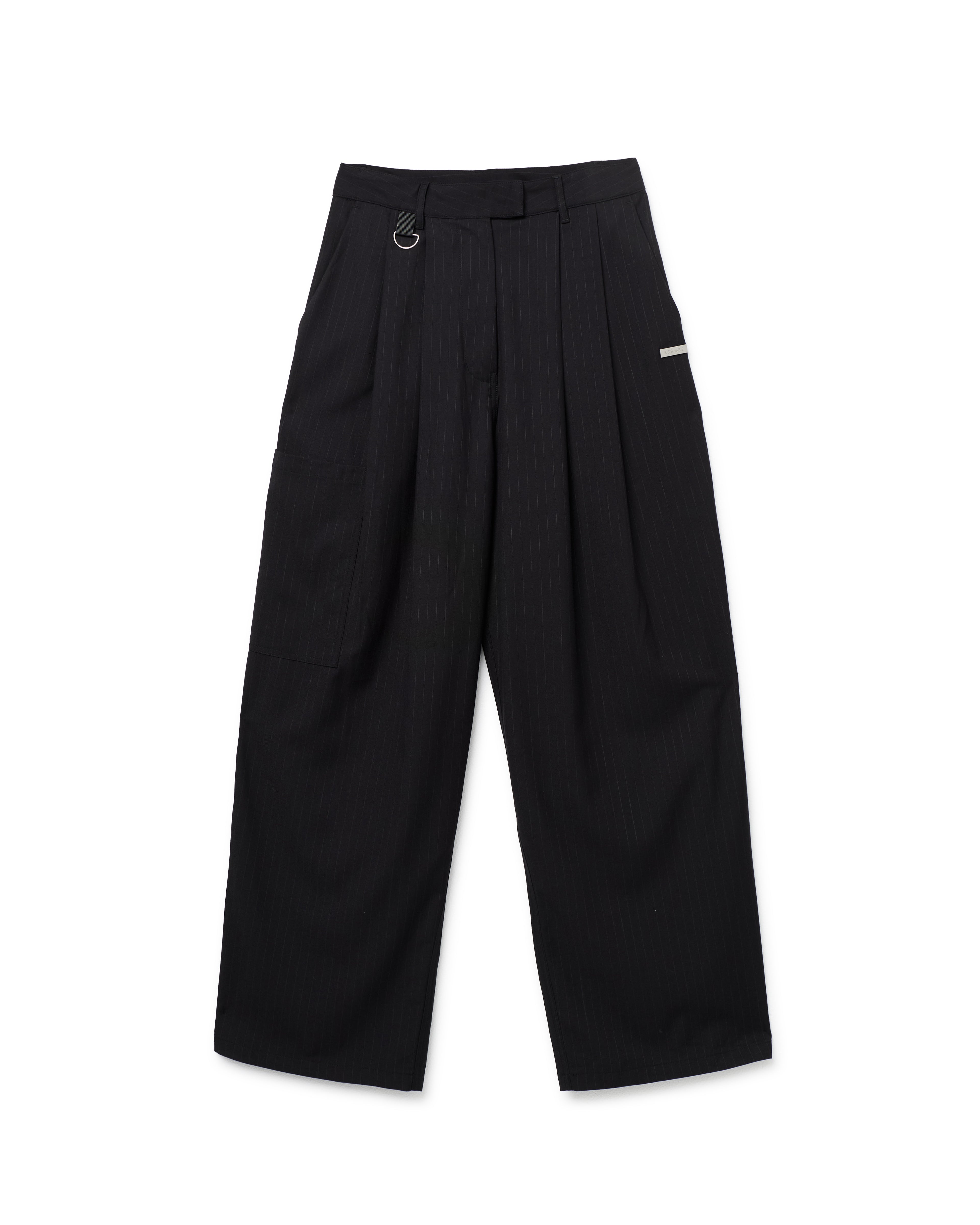 PINSTRIPE TROUSER- BLACK