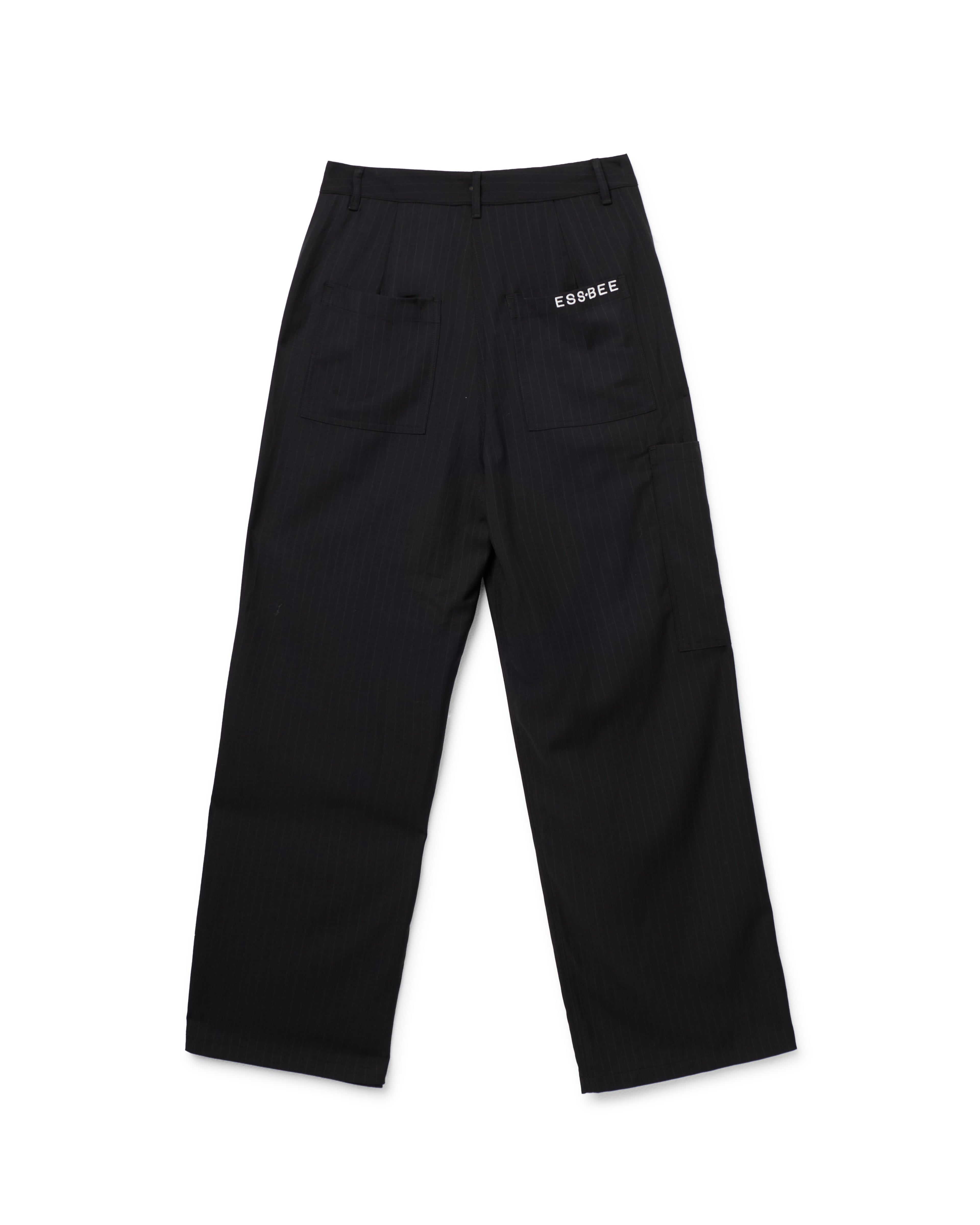 PINSTRIPE TROUSER- BLACK