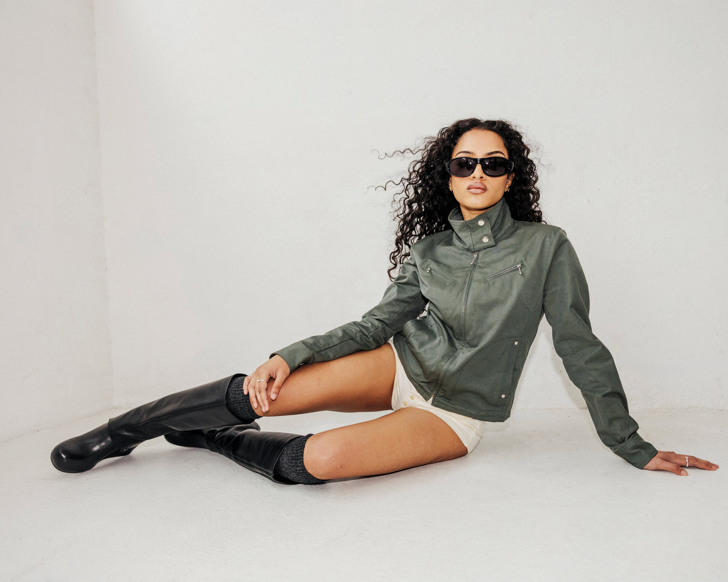 TRACK-SUIT JACKET-DUSTY OLIVE