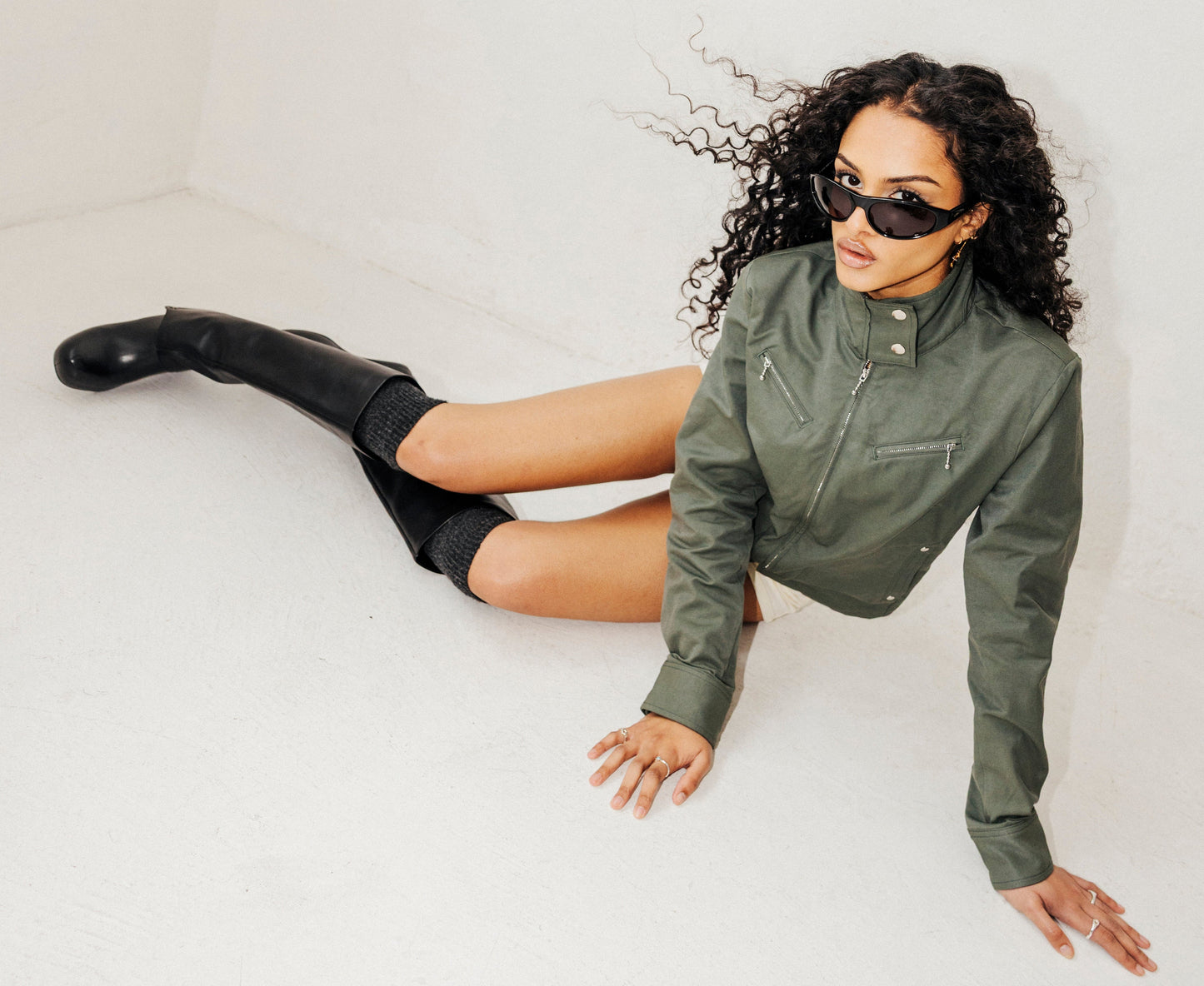 TRACK-SUIT JACKET-DUSTY OLIVE