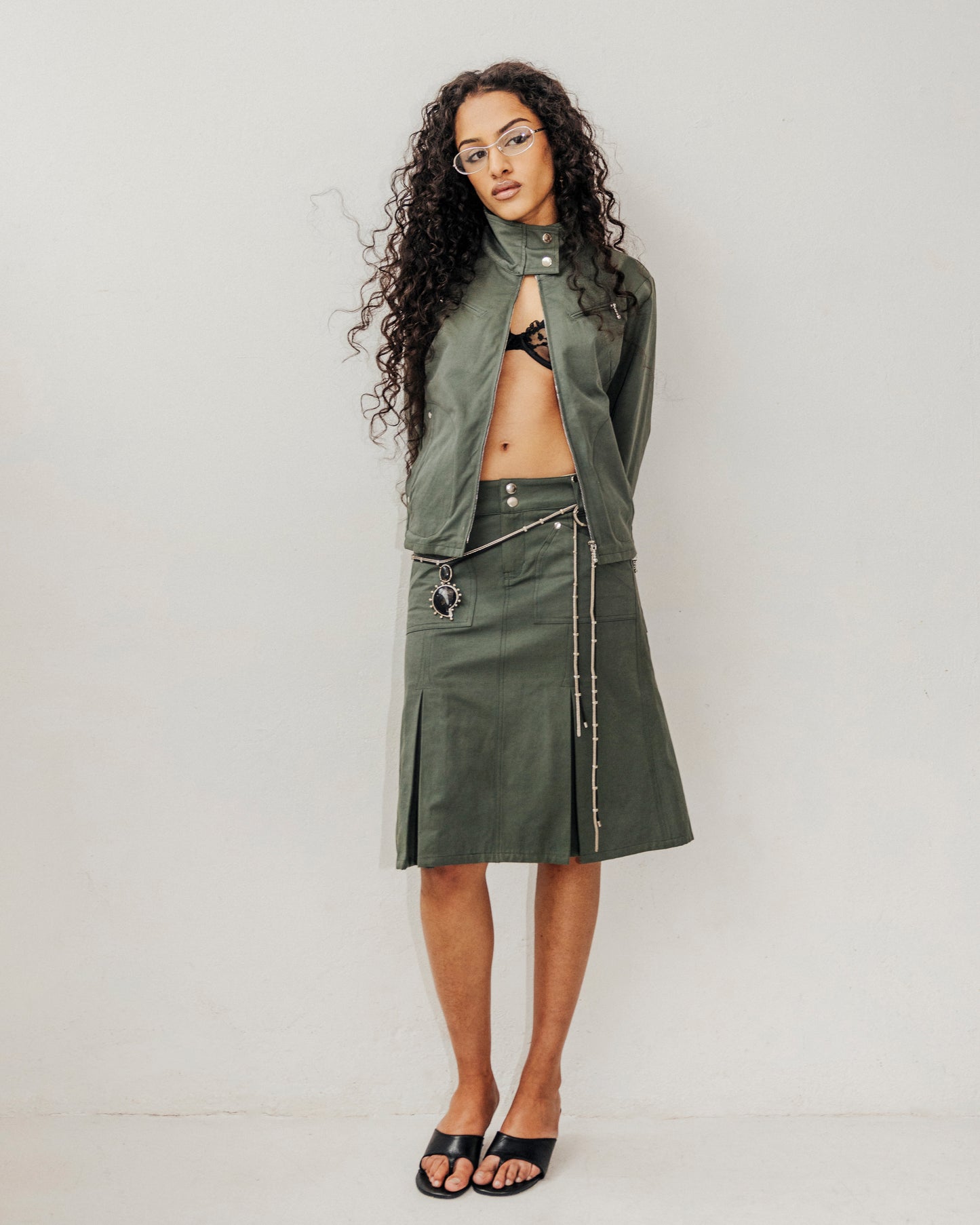 UTILITY SKIRT- DUSTY OLIVE