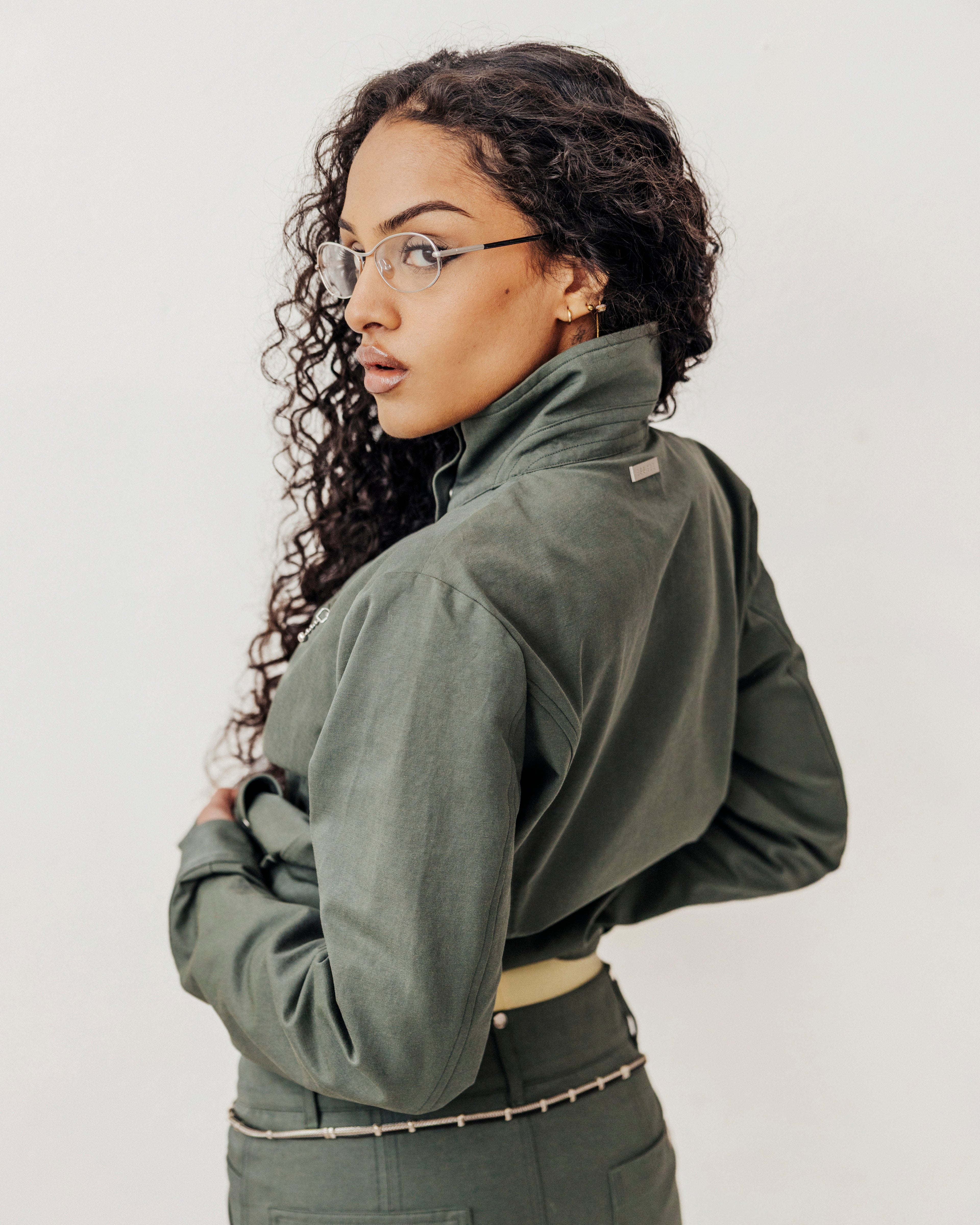 TRACK-SUIT JACKET-DUSTY OLIVE