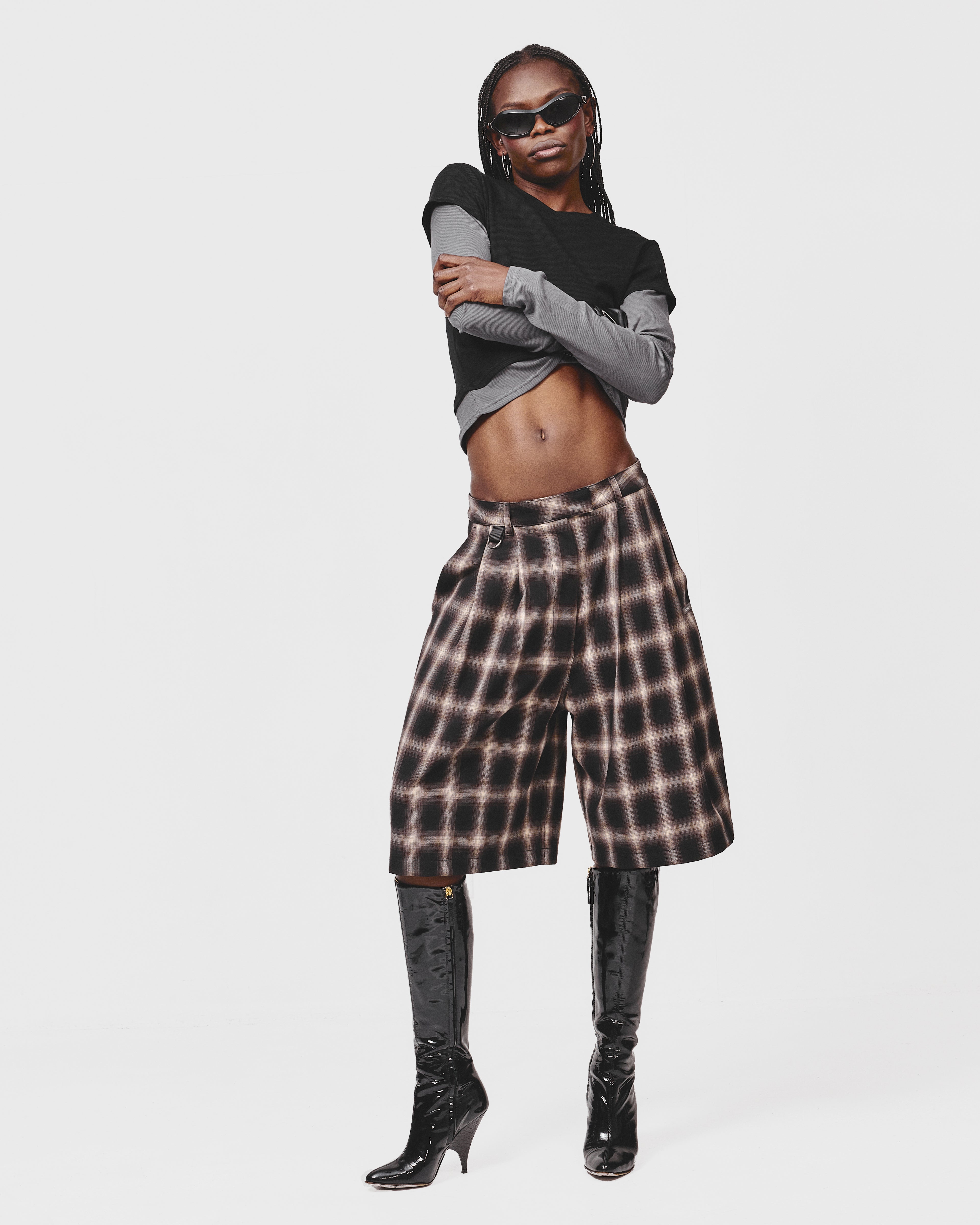 SUIT SHORT- Hazy Plaid