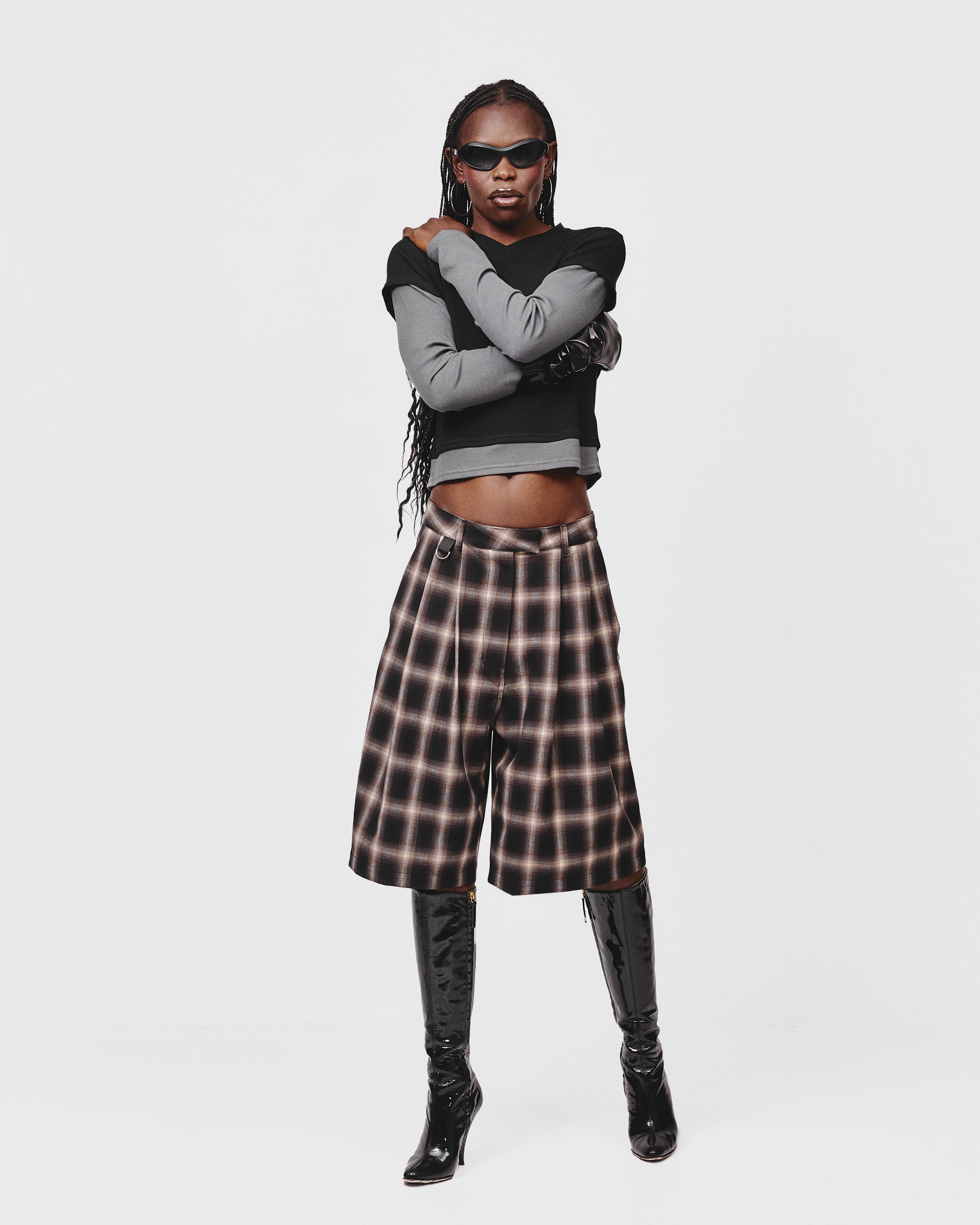 SUIT SHORT- Hazy Plaid