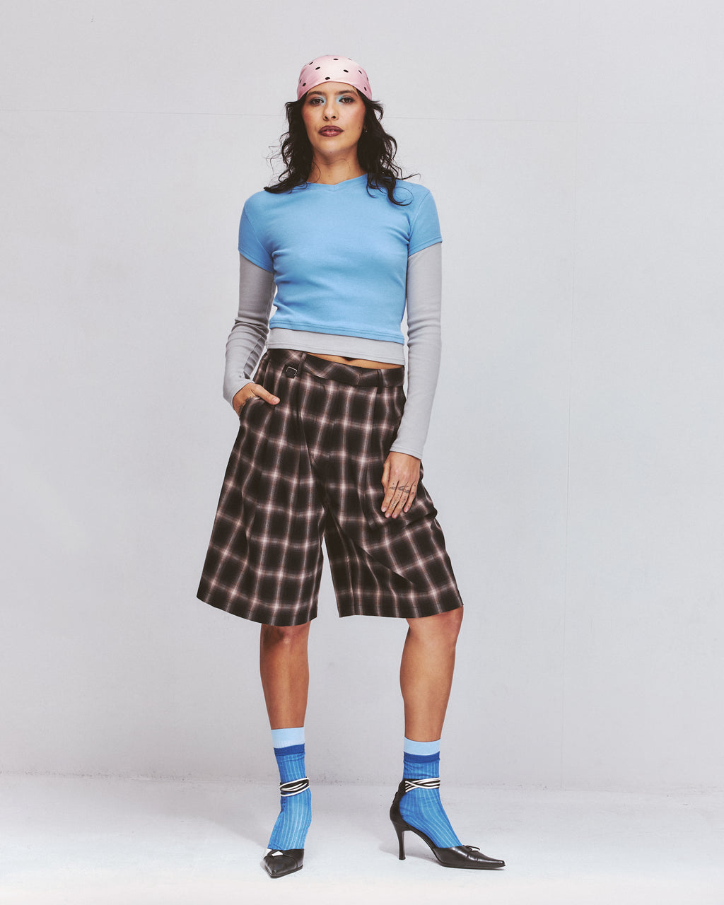 SUIT SHORT- Hazy Plaid