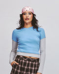 TEA BREAK DOUBLE SLEEVE TEE-Blue/Grey