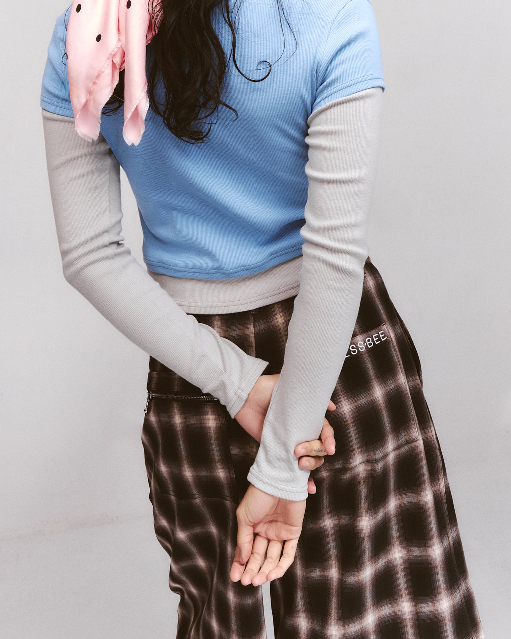 TEA BREAK DOUBLE SLEEVE TEE-Blue/Grey