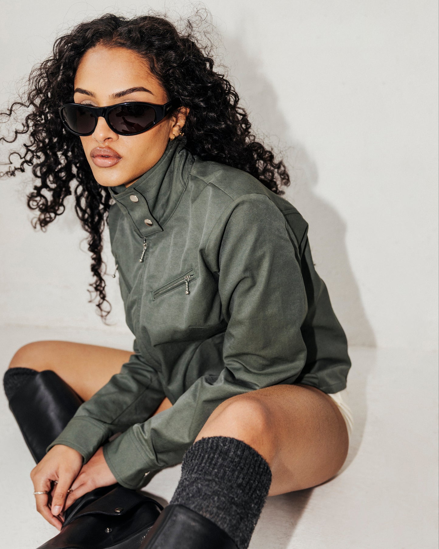 TRACK-SUIT JACKET-DUSTY OLIVE