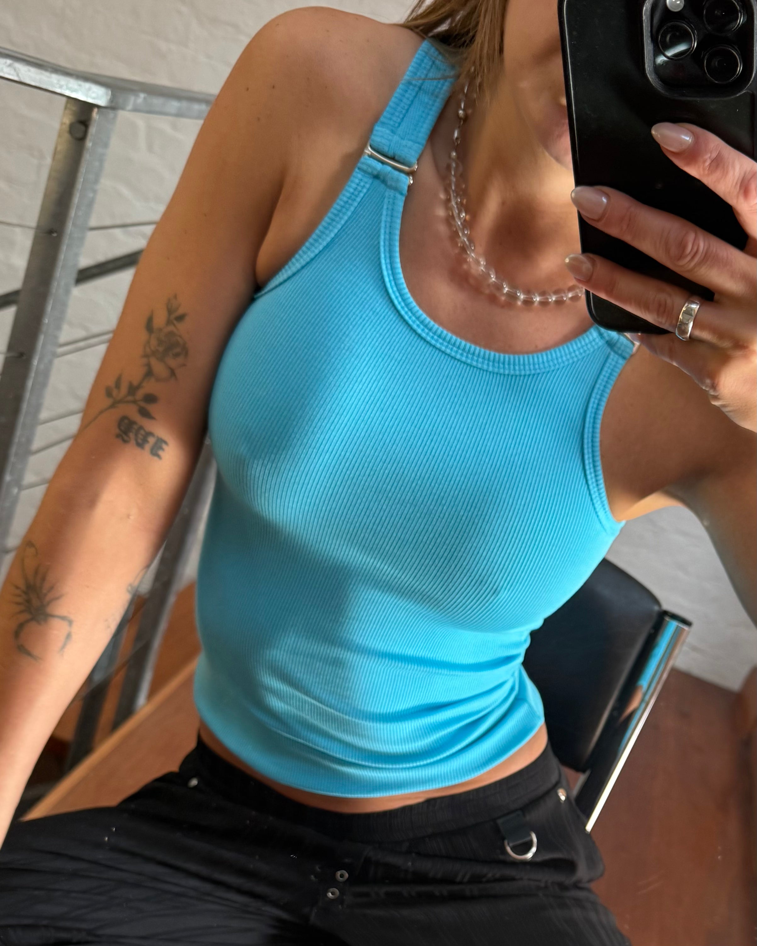 HARDWARE TANK- AQUA BLUE