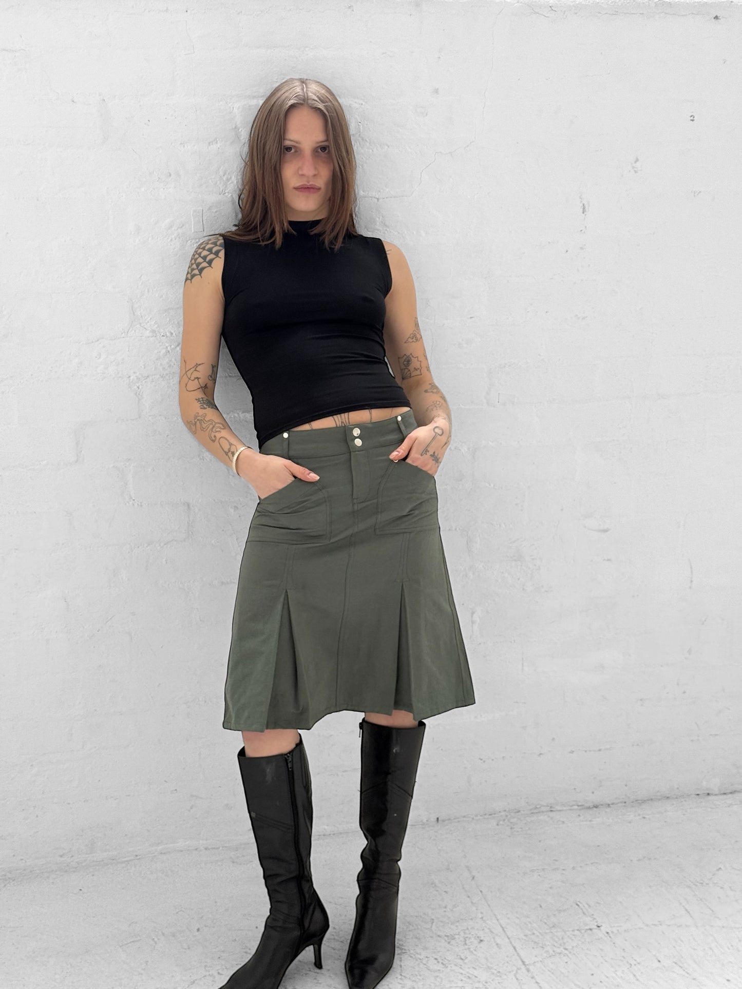 UTILITY SKIRT- DUSTY OLIVE