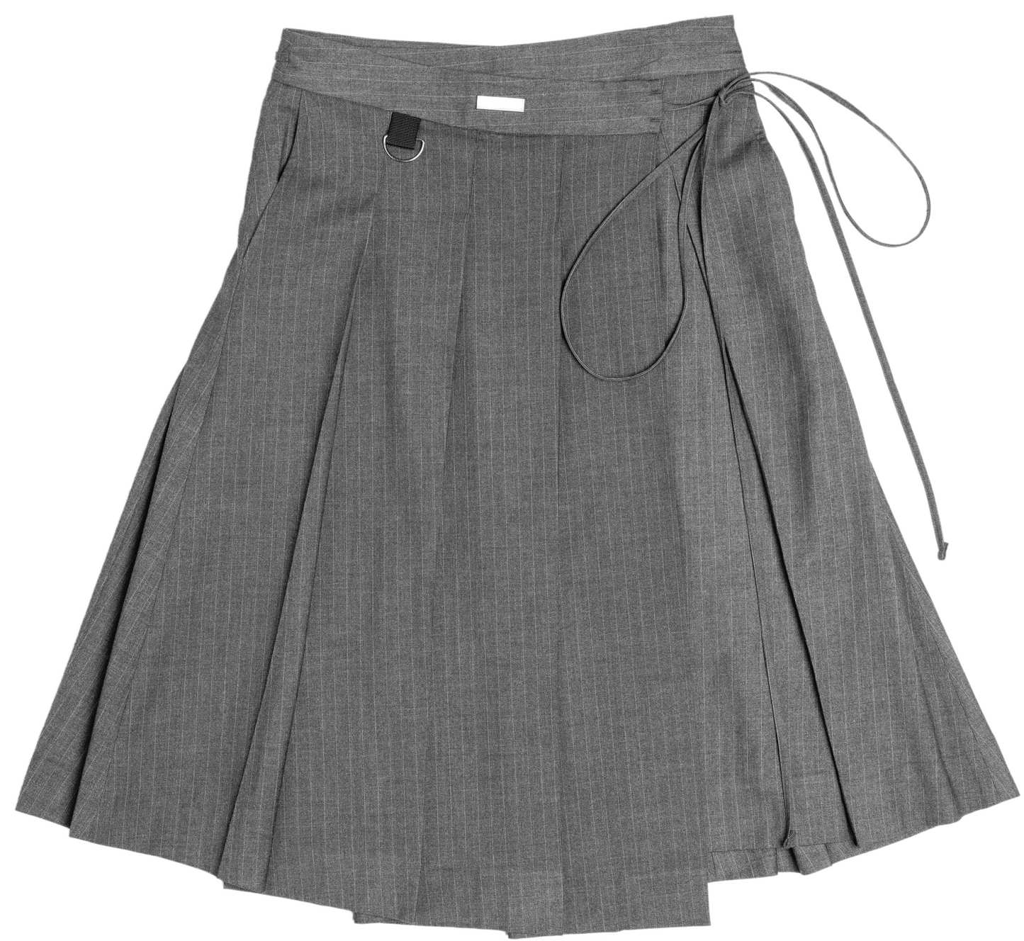 PLEATED SKIRT- Grey Pinstripe